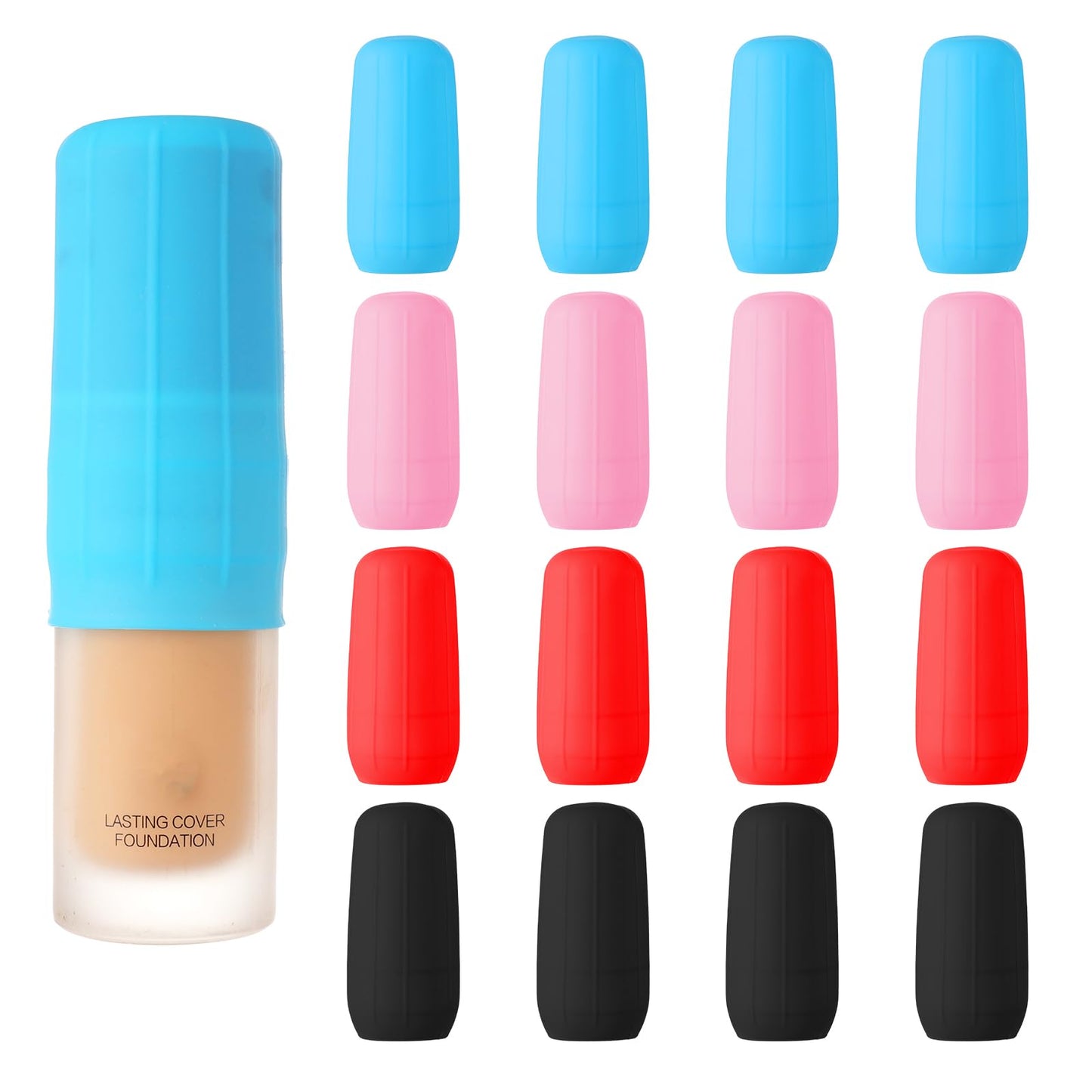 Lusofie 16 Pcs Travel Essentials Silicone Bottle Covers Multicolor Airplane Travel Essentials Leak Proof Travel Bottles Covers For Men and Women Travel Accessories