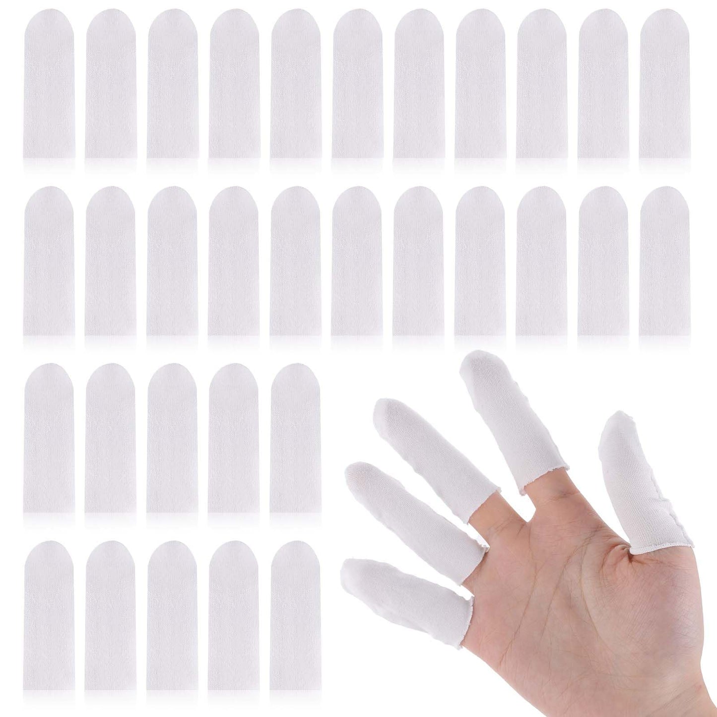 100 Pieces Cotton Finger Cots Protect Fingers Comfortable and Breathable Finger Toe Sleeves Cloth Finger Cots for Men Women Universal Size