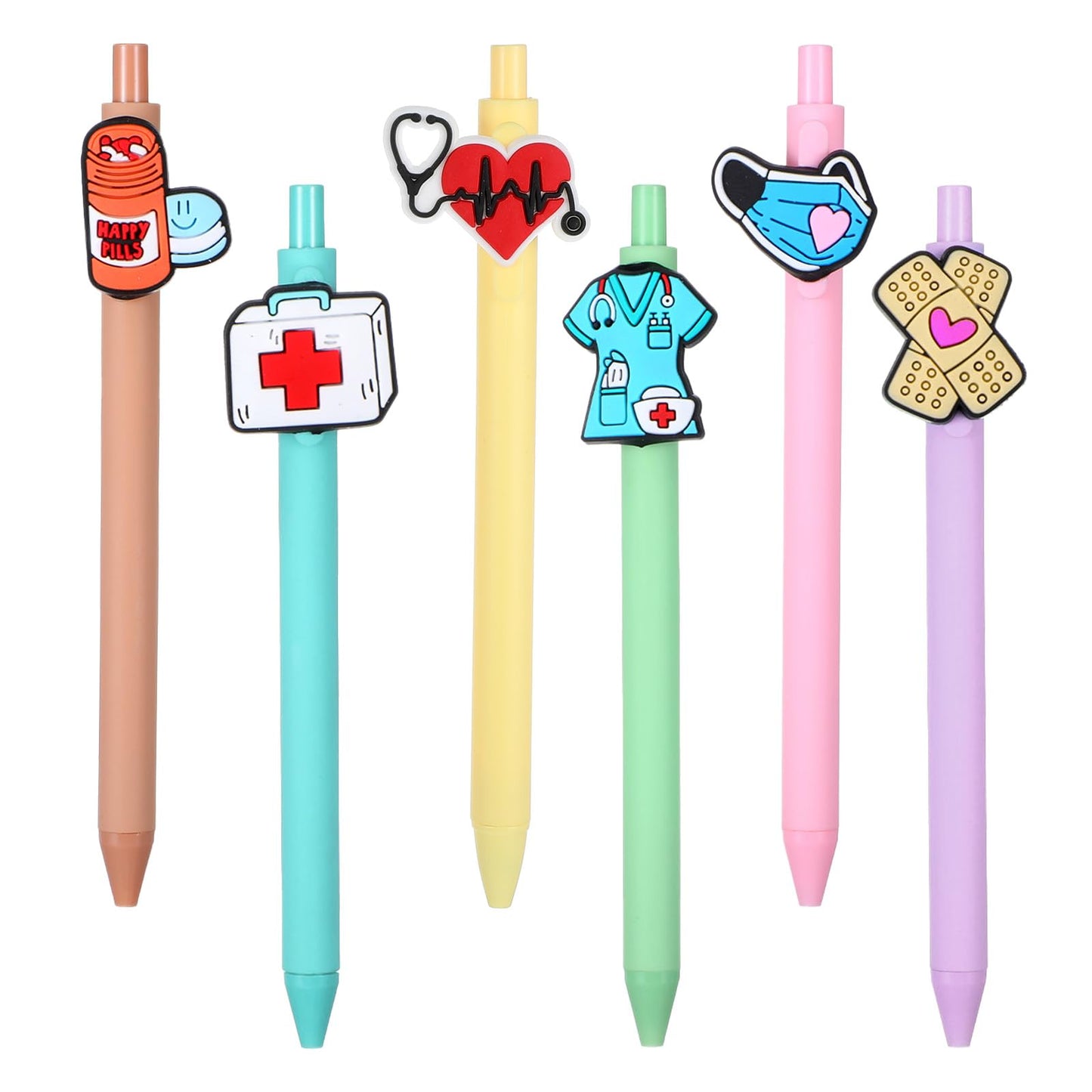 Meyeyaia 8pcs Nurse Pen,Funny Nurse Pens with Heart in Black Ink for Cna Rn Medical Assistant Nursing Student,Nursing Week Gifts