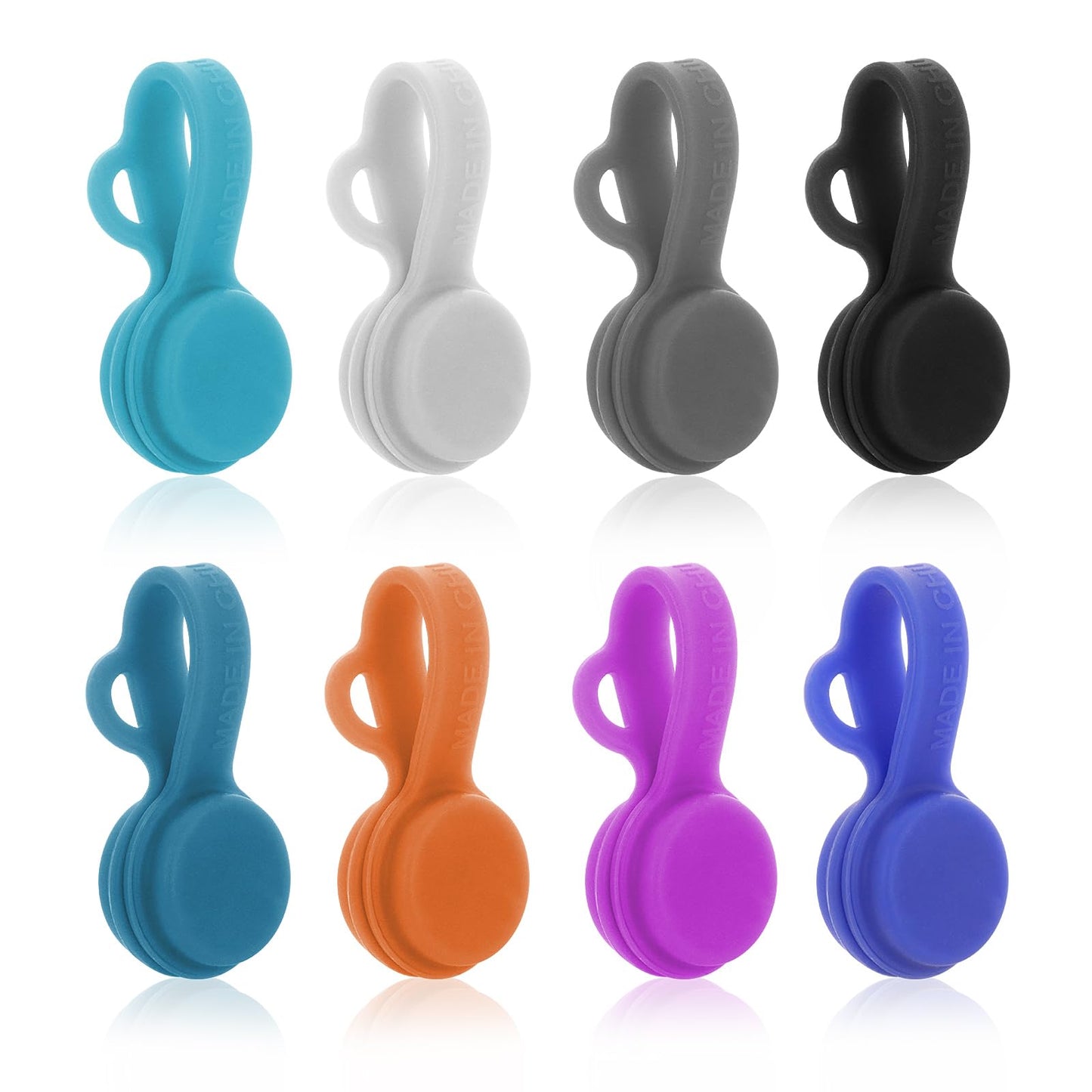 Lusofie 8 PCS Silicone Magnetic Cable Ties Cable Clips Cord Organizer Reusable Magnetic Cord Ties USB Cable Manager for Office, School, Home