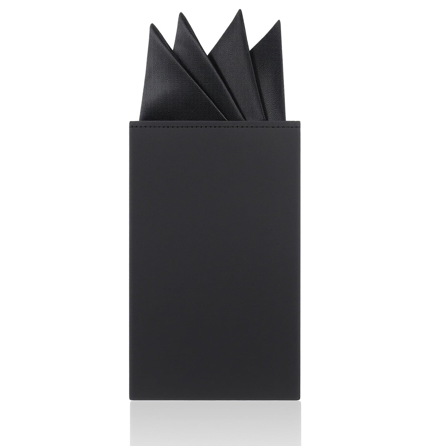 HaiFafafaing Black Pocket Squares for Men,Prefolded Suit Pocket Squares,Solid Polyester Handkerchief for Party Banquet Prom Wedding
