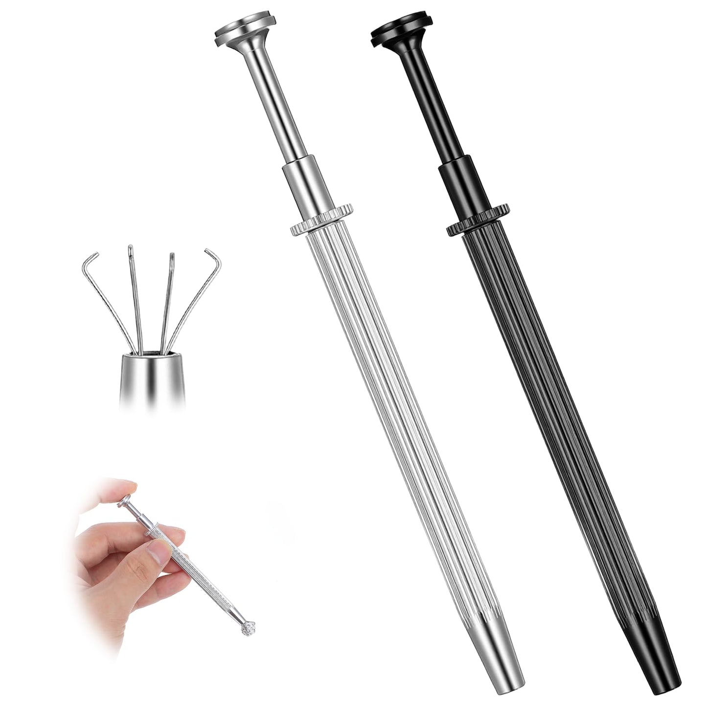 Josojoou 2Pcs Piercing Ball Grabber Tool, Jewelry Grabber Tool, Septum Ball Screw Tools, Claw Piercing Tools for Changing Jewelry Ear Nose Lip