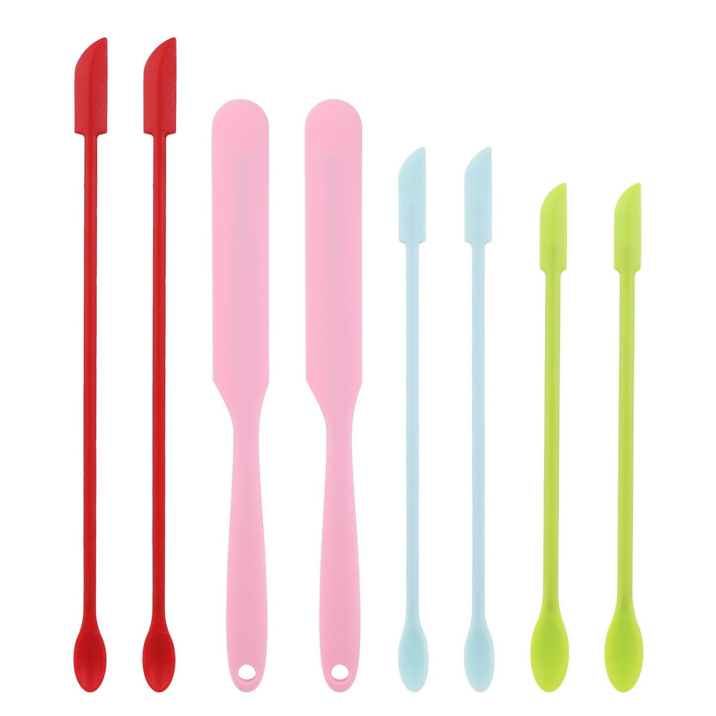 8Pcs Silicone Mini Spatulas, Multifunctional Small Spatula, Reusable Tiny Rubber Makeup Spatula for Jam Jar, Cosmetic Bottles, Narrow Can and Thin Bottles