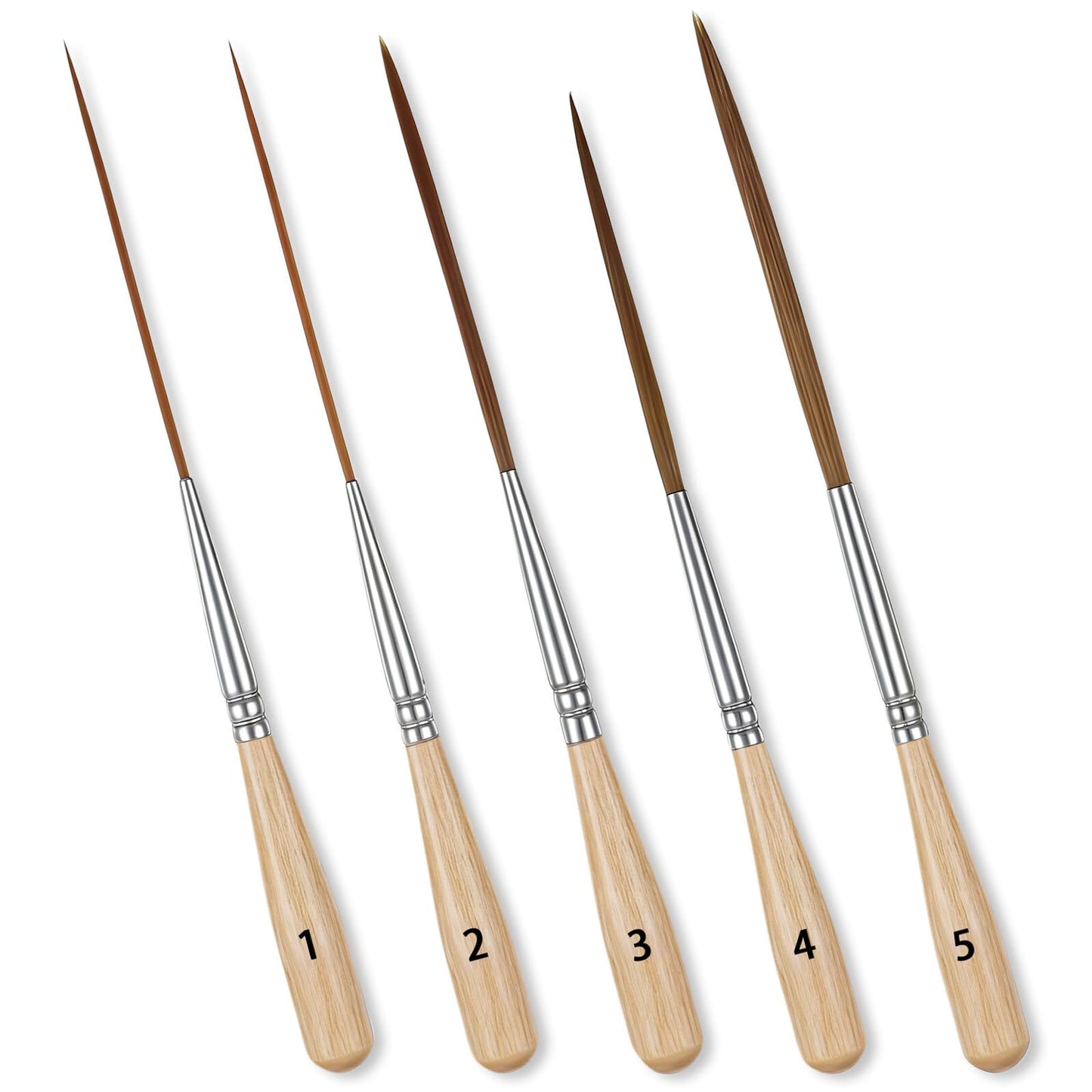 5 Pcs Long Liner Brushes, Pinstriping Brush Detail Paint Brushes