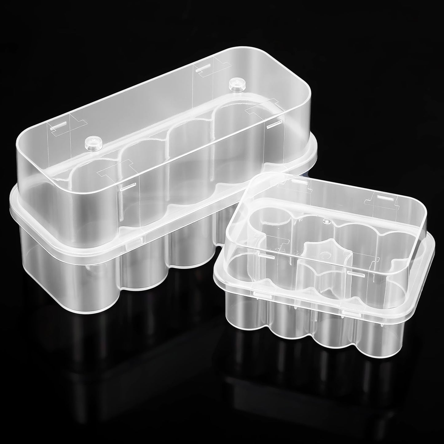 2 Pack Peptide Case for Fridge, 3 mL & 10 mL Vial Holder, 20 Slots Total Clear Plastic Peptide & Insulin Vial Storage Case for Diabetic Care Organizer Solution