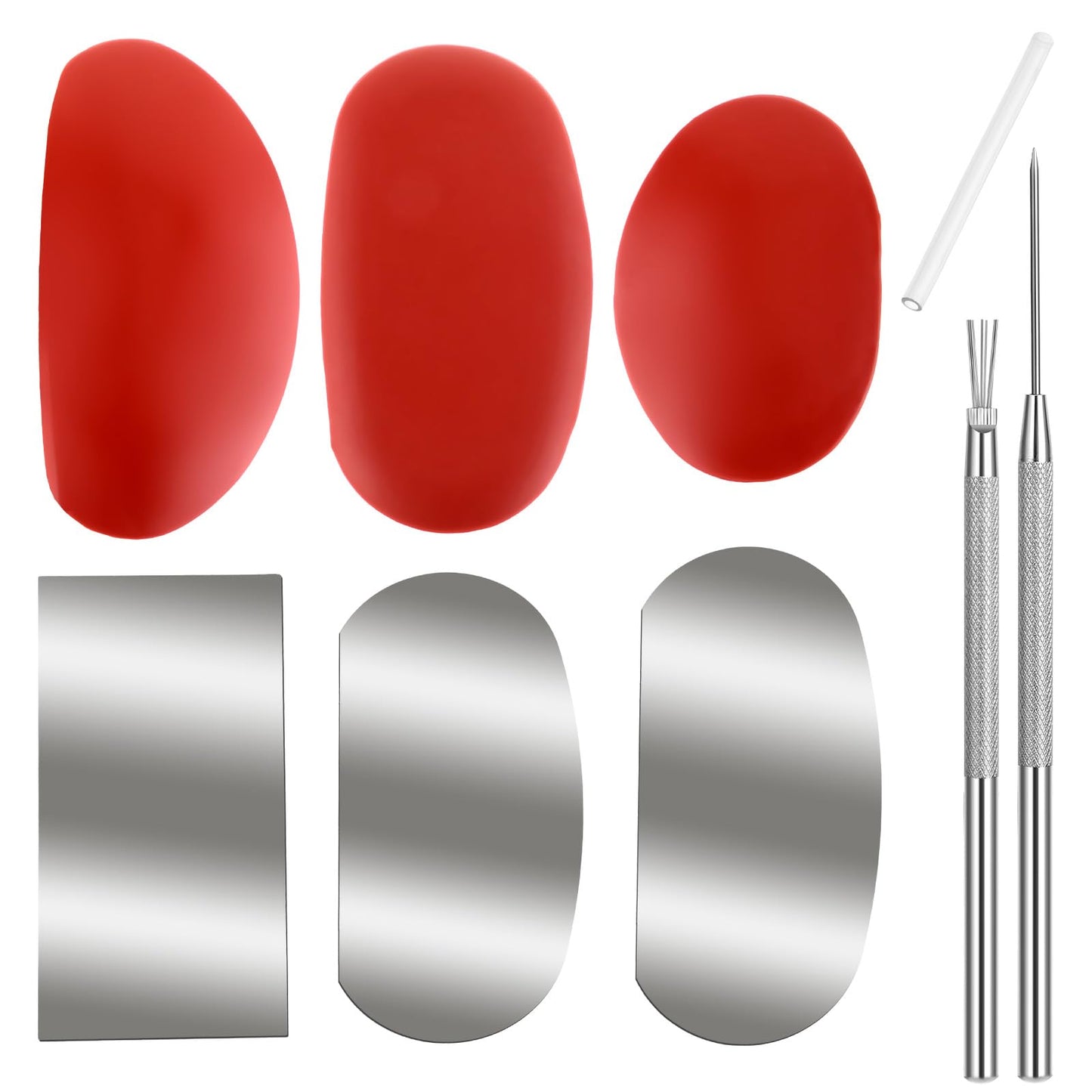 Lusfie 8Pcs Pottery Tools with 3Pcs Soft Pottery Ribs 3Pcs Scrapers for Pottery 1Pcs Ceramic Clay Needle 1Psc Texture Detailing Tools for Texture Carving Pottery Modeling Artist Supplies