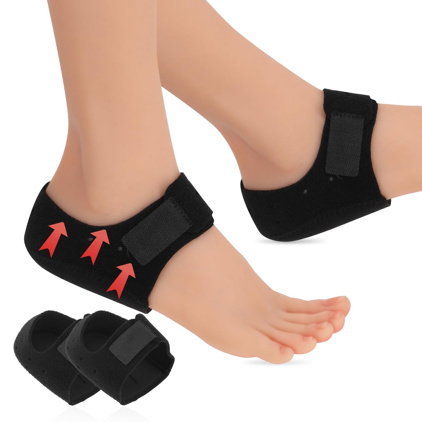 Heel Cushions for Heel Pain Relief, Thicker Heel Cup Gel Heel Protectors Adjustable Heel Brace for Heel Pain, Plantar Fasciitis for Achilles Tendonitis Dry Cracked Heel Support Cushion, Men 5-8|Women