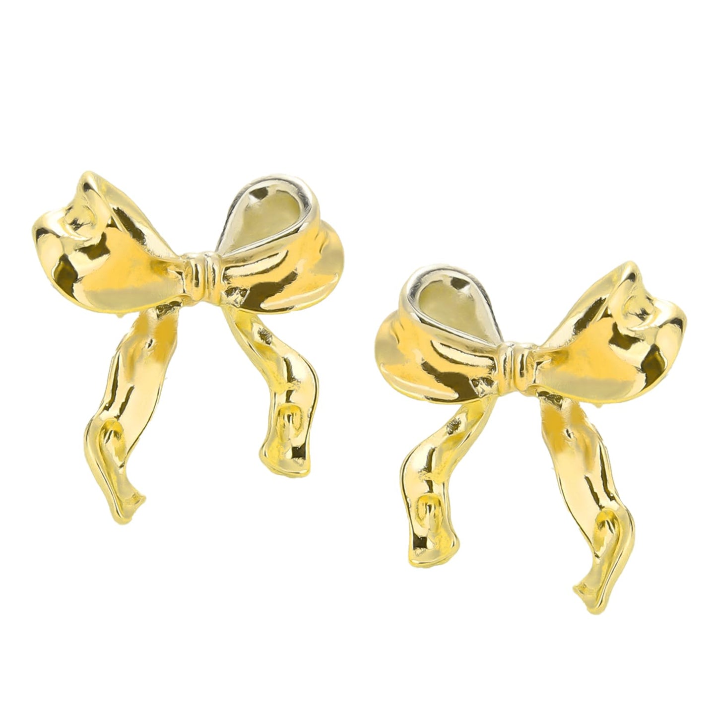 Gold Bow Earrings Bow Stud Earrings S925 Silver Needle Earrings Cute Bowknot Earrings Vintage Earrings for Women Girls(gold)
