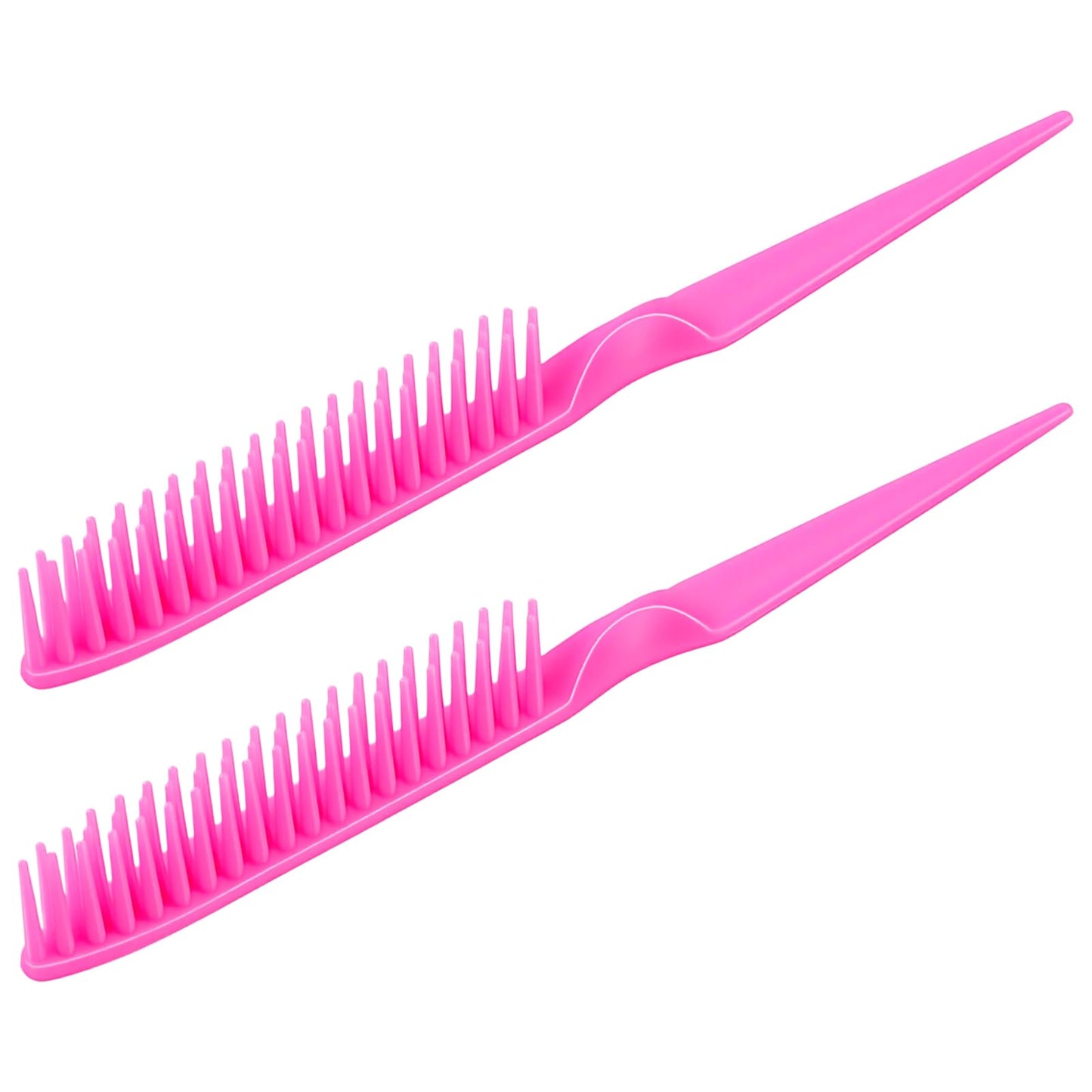 2 PCS 3-Row Comb for Removing Braids,Unbraider Teasing Comb Rat Tail for Combing, Separating and Shaping Curls,Curly Hair Combs for Women Men(Pink)