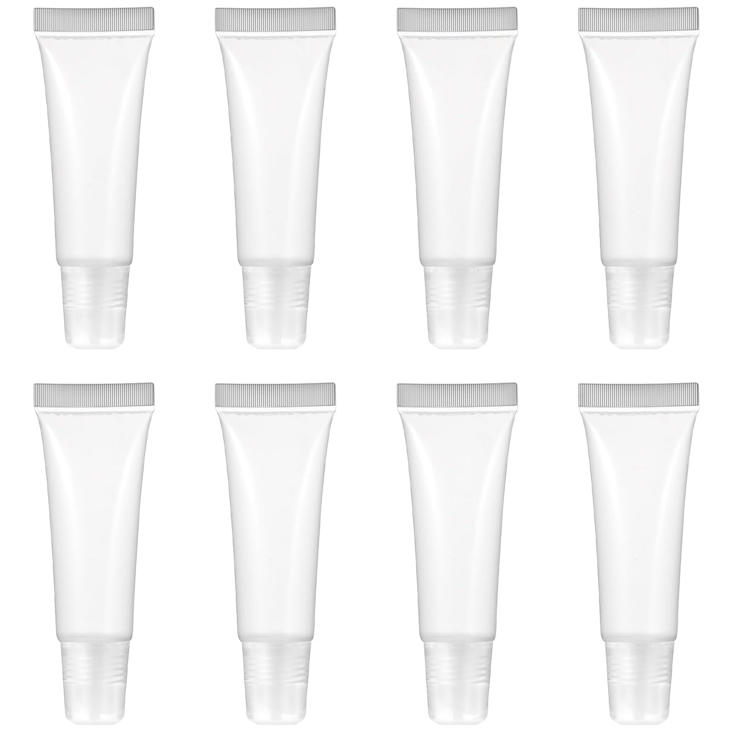8 Pcs Empty Lip Gloss Tubes 10ml Clear Lip Balm Travel Toothpaste Containers Refillable Lip Gloss Squeeze Tubes Small Cosmetic Squeeze Bottles Mini Lipgloss Tubes for DIY Lip Gloss Travel Toiletries