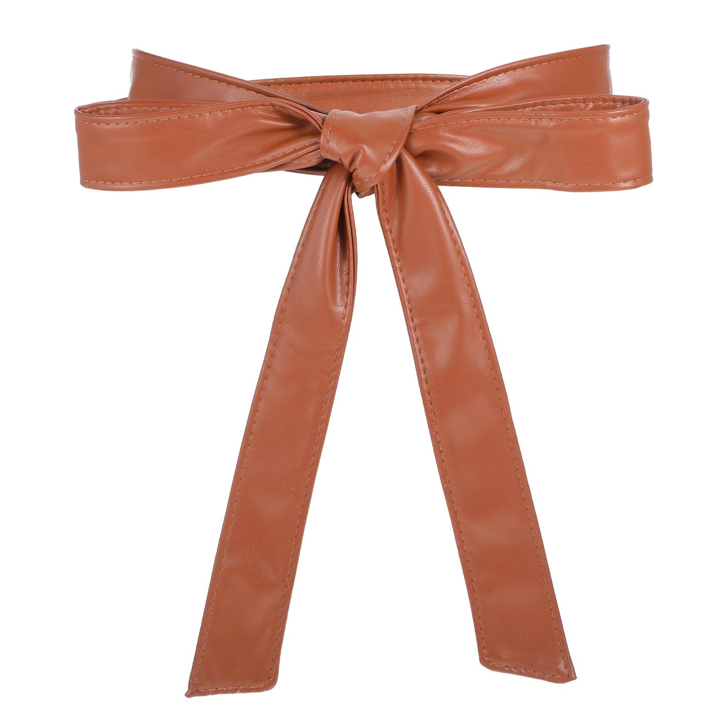 HaiFafafaing Leather Obi Belt Pu Leather Wrap Belt, Black Thin Belts for Women, Fashion Wrap Self Tie Wrap Around 1.85In Wide Dress Belt Black Tie For Women Waistband Knotted Belt For Dress(Brown)