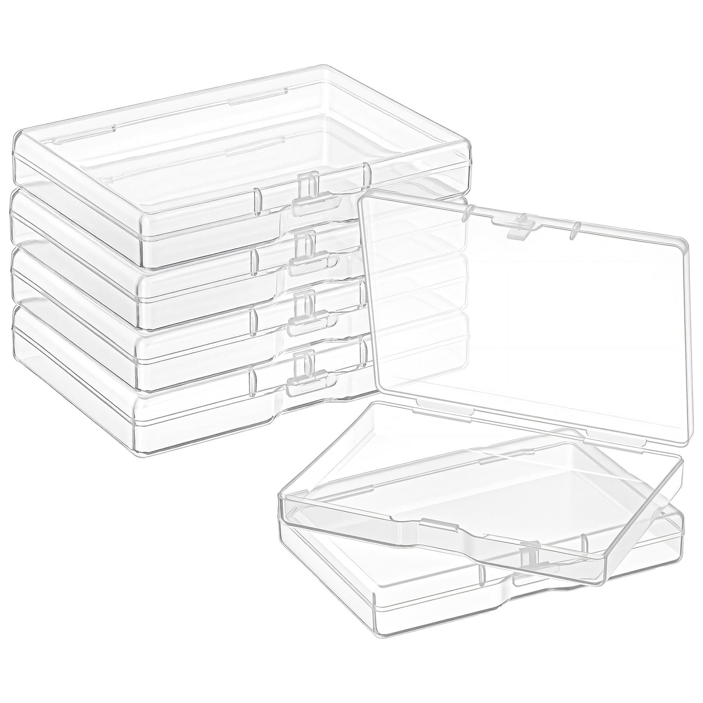 Lusofie 6-Pack Portable Travel Qtips Case, Bathroom Vanity Countertop Organizer for Cotton Rounds, Q-Tips, Floss | Clear Container with Lid for Sponges & Swabs | Travel-Friendly