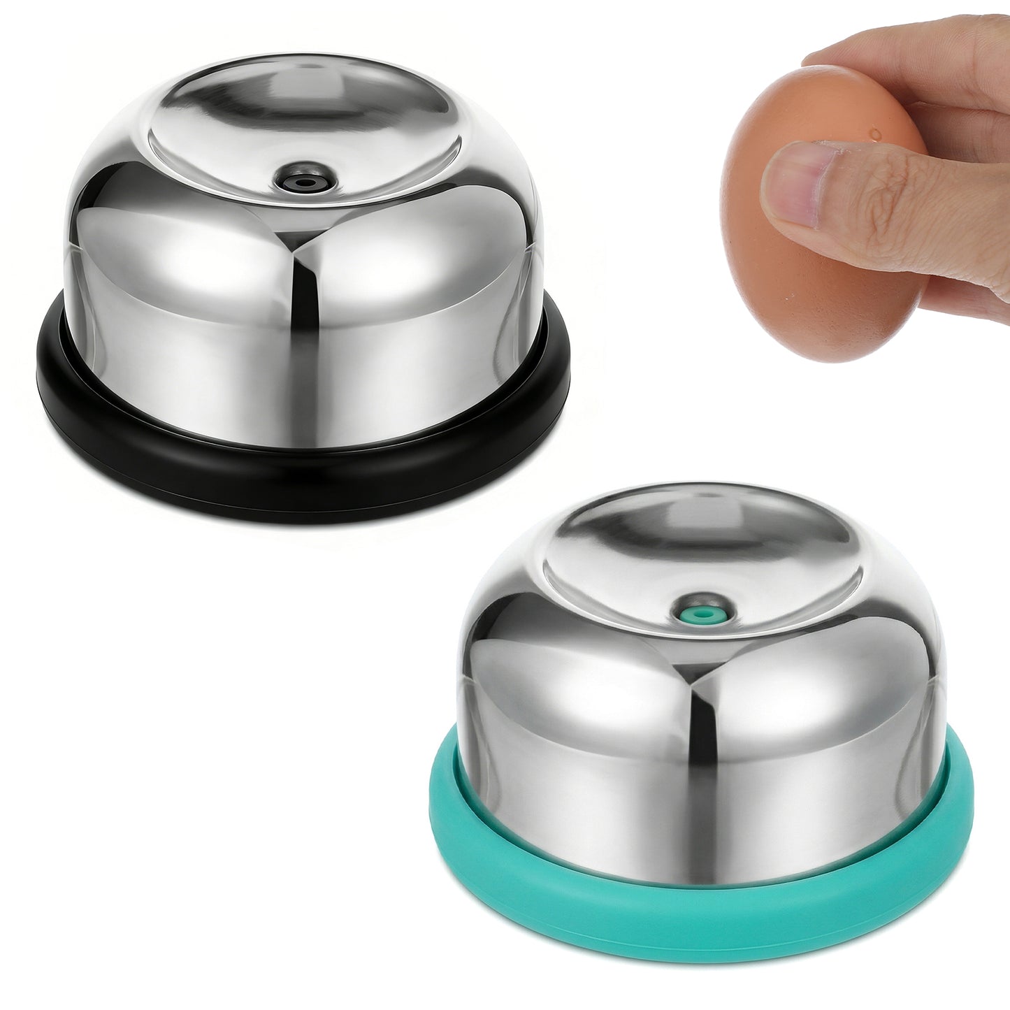 2 Pcs Egg Piercer Stainless Steel Egg Poker Eggs Hole Puncher with Anti-Slip Base Great Eggshell Peeler Tool Pratical Kitchen Gadget tto Get Hard Boiled Eggs