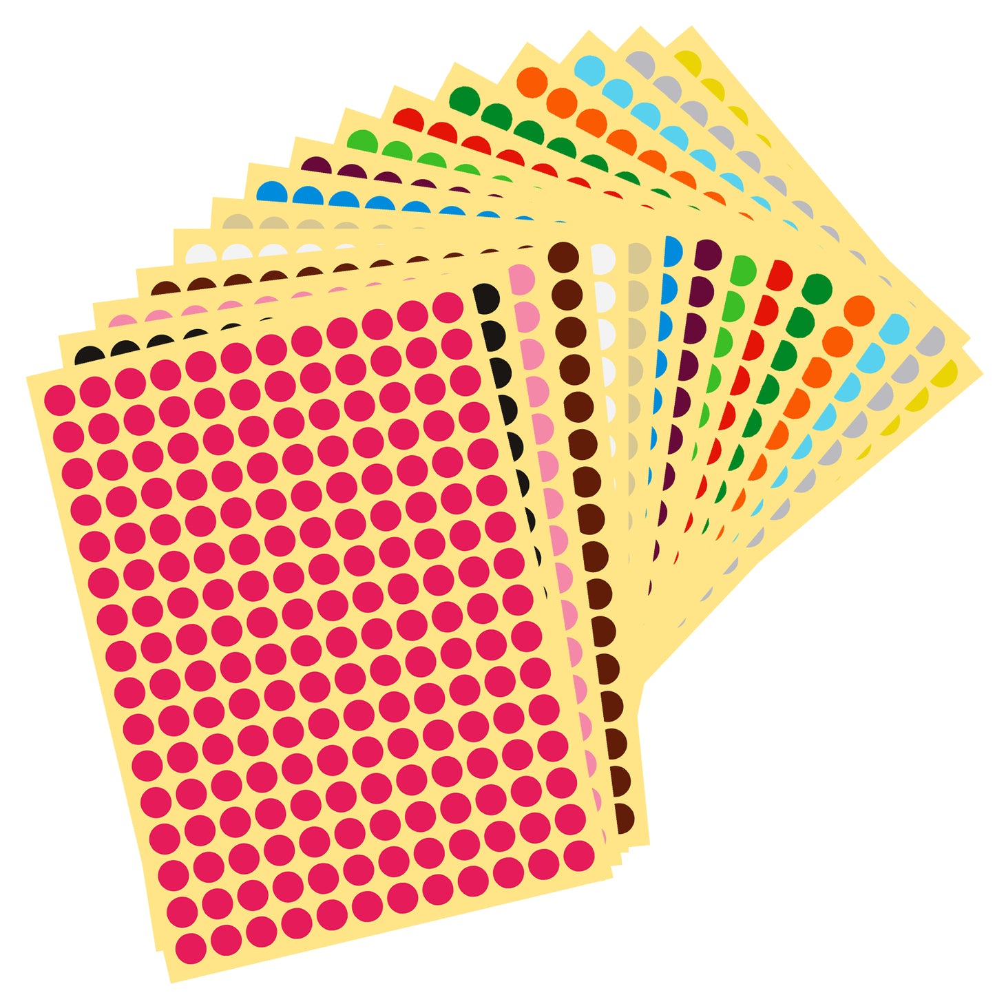 6528 Pcs Colored Dot Stickers Small Dot Stickers 16 Colors Small Circle Stickers Dot Stickers for Toddlers Kids Classroom,Office, Papers (10mm/0.39in)