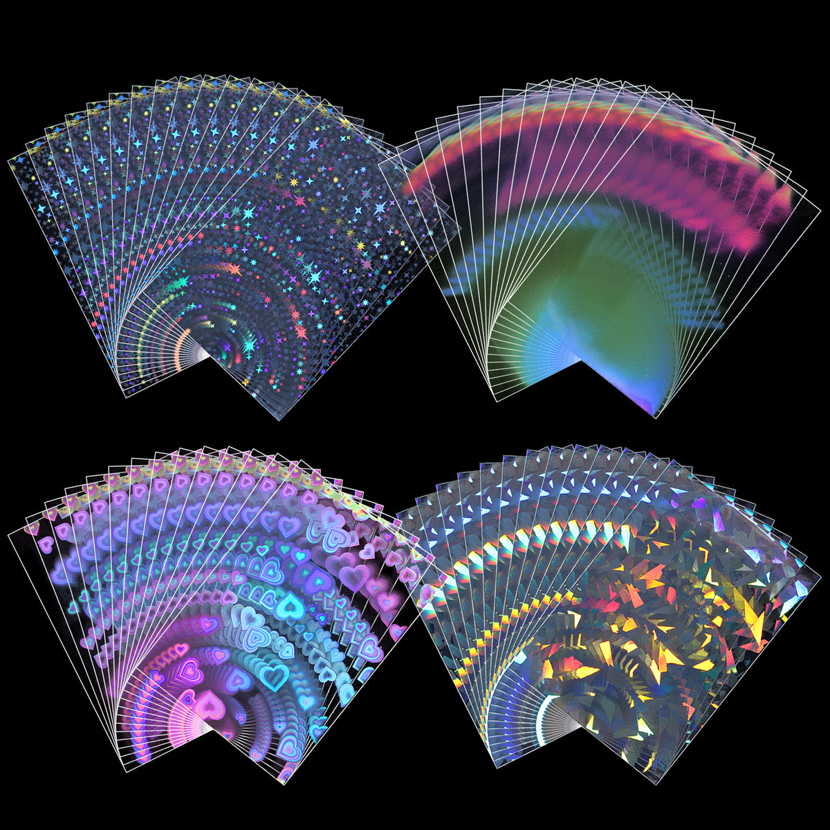 200Pcs Laser Flashing Photocard Sleeves,Holographic Card Sleeves 65x91mm