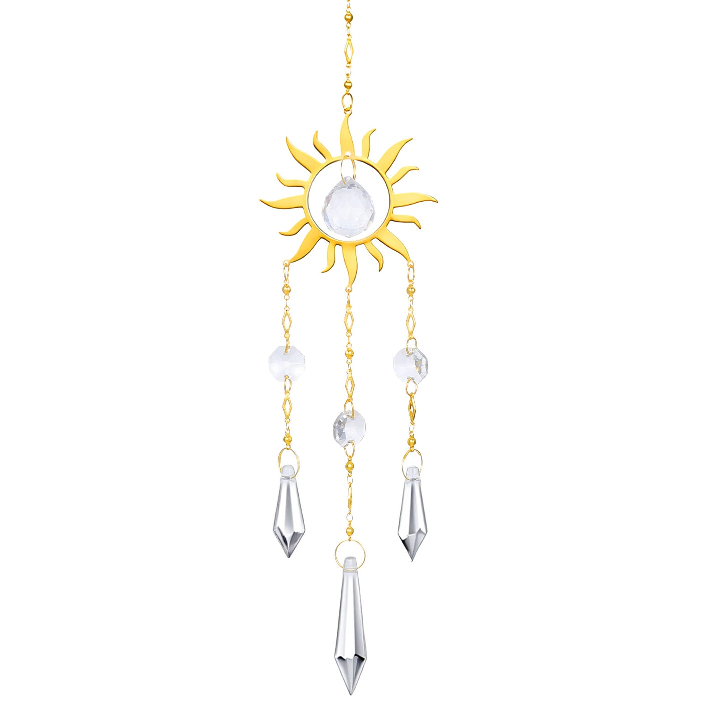 Crystal Suncatcher, Prism Sun Light Catchers Window Suncatcher Prism Hanging Sun Catcher Crystals Indoor Outdoor Decoration for Thanks Giving Valentines's and Mother's Day