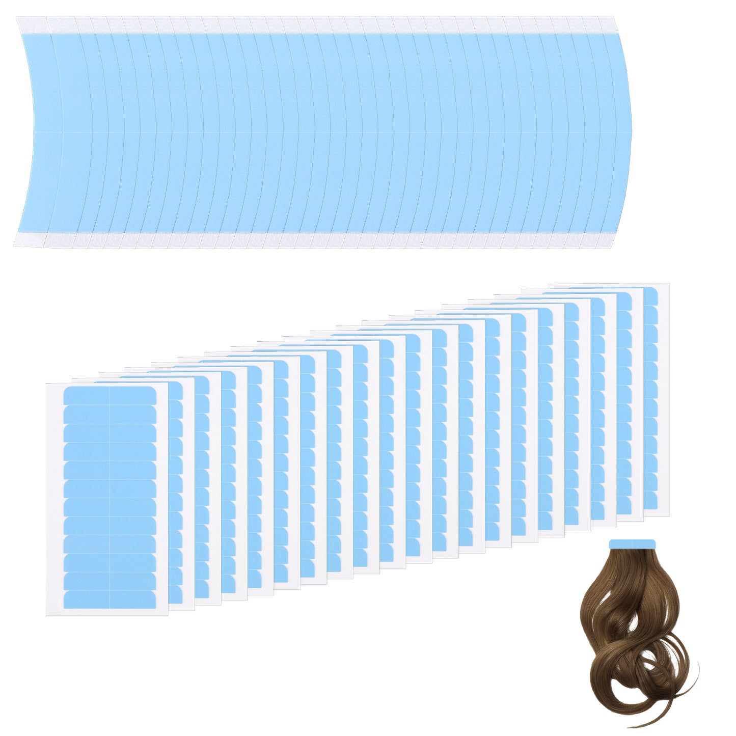 Tucnoeu 56pcs Hair Extension Tape,Extensions invisible Waterproof Double Sided Hair Tape,Adhesive Replacement Tape for Hair,Tape in Hair Extensions Wig Tape Beauty Tools(Black)