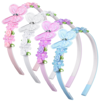 4PCS Butterfly Flower Headband, Non-Slip Cute Toddler Headbands, Exquisite Flower Butterfly Glitter Headbands for Girls, Toddlers, Children, and Teenagers
