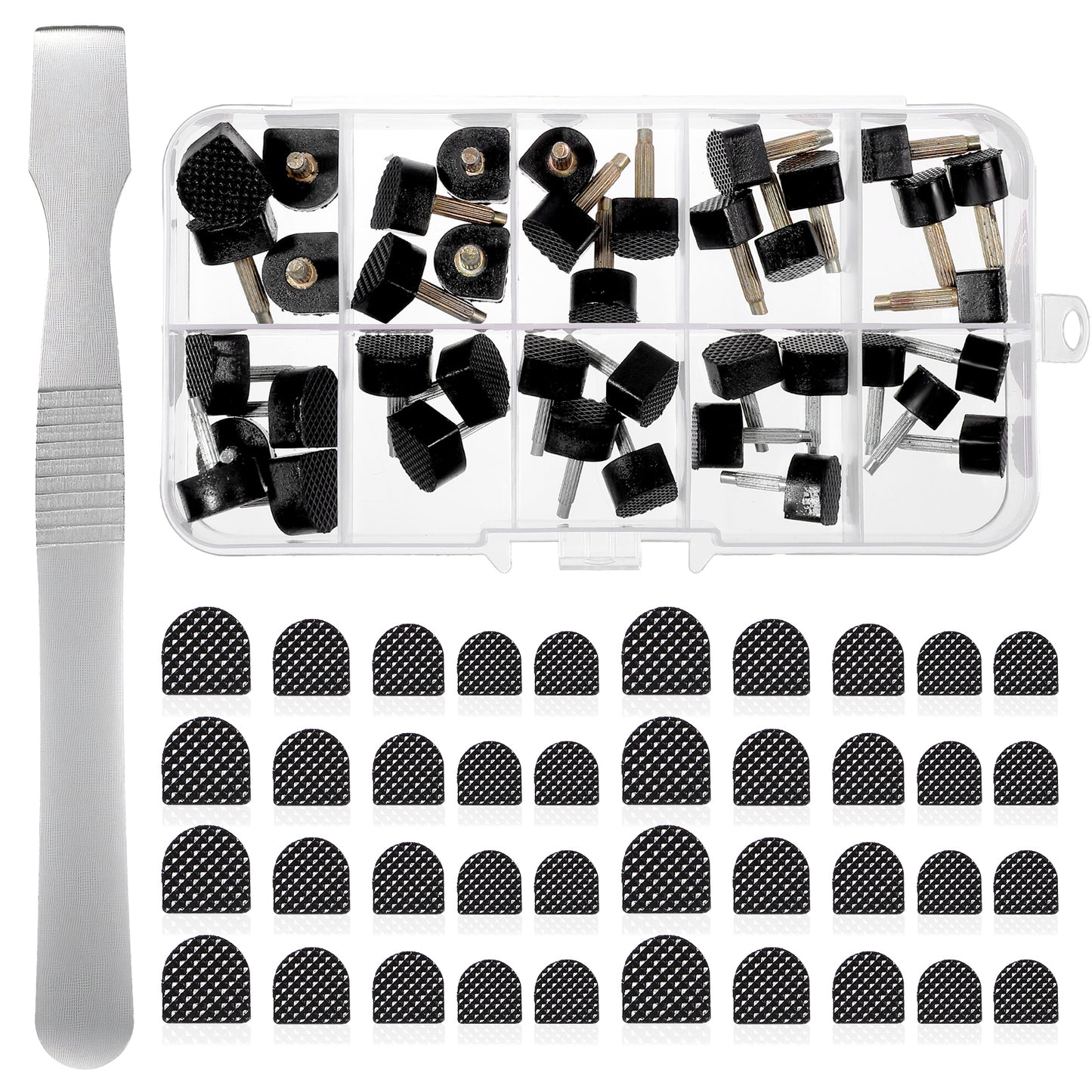 Tucnoeu 20 Pairs High Heels Tips Replacement Shoes Repair Caps, U Shape Heel Caps Shoe Heel Repair Kit for Women's Shoes,with 6 Inch High Heels Remove Pliers 8/9/10/11/12mm