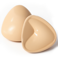 Tucnoeu Stick On Bra, Sticky Bra Inserts, Double Sided Self Adhesive Boob Push-up Breast Pads, Reusable & Skin-Friendly, Yellow Nylon, 2pcs