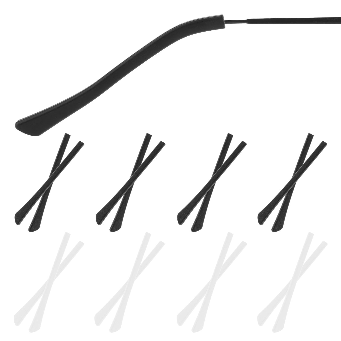 8 Pairs Temple Tips for Eyeglasses Sock Pieces for Glasse Glasses End Tips for Flat Thin Metal Glasses Arms