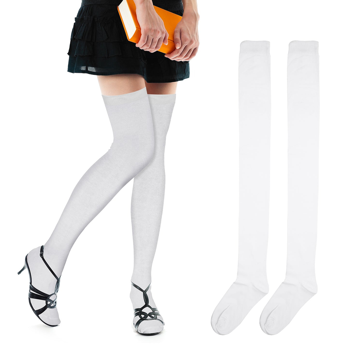 DIVINA VITAE 1 pair of 80cm white extra long stockings