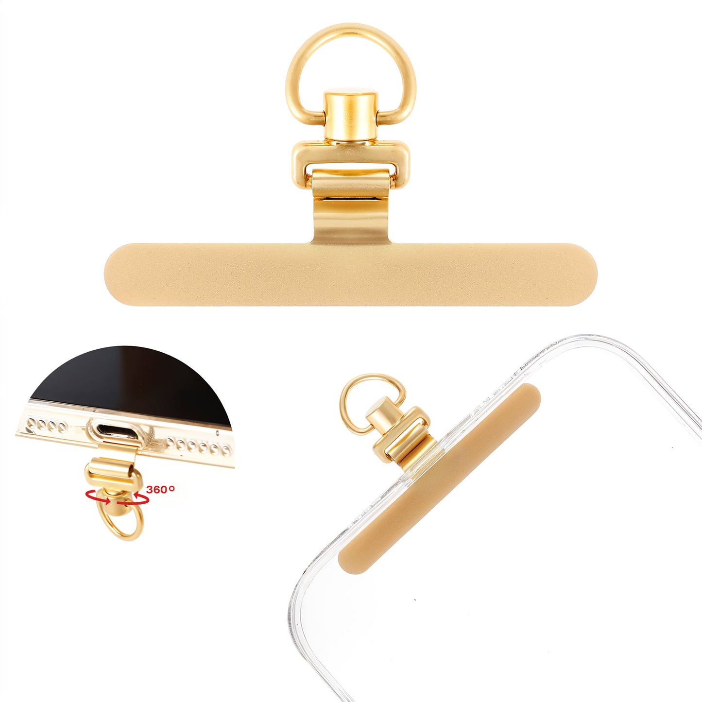 HekouJiub Phone Tether Tab 360° Rotatable Metal Phone Lanyard Tab Universal Phone Lanyard Patch for Cell Phone Strap Patch Replacement