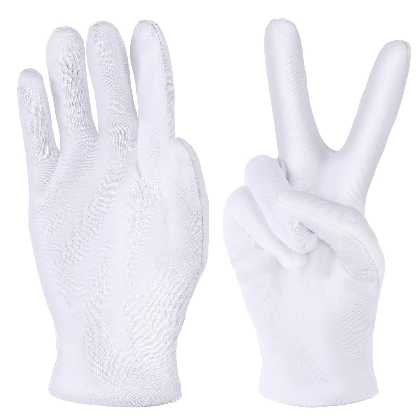 Lusofie 7 Pairs White Cotton Gloves Washable Stretch Work Gloves for Cotton Gloves for Dry Hands Sleeping Eczema Moisturizing Gloves