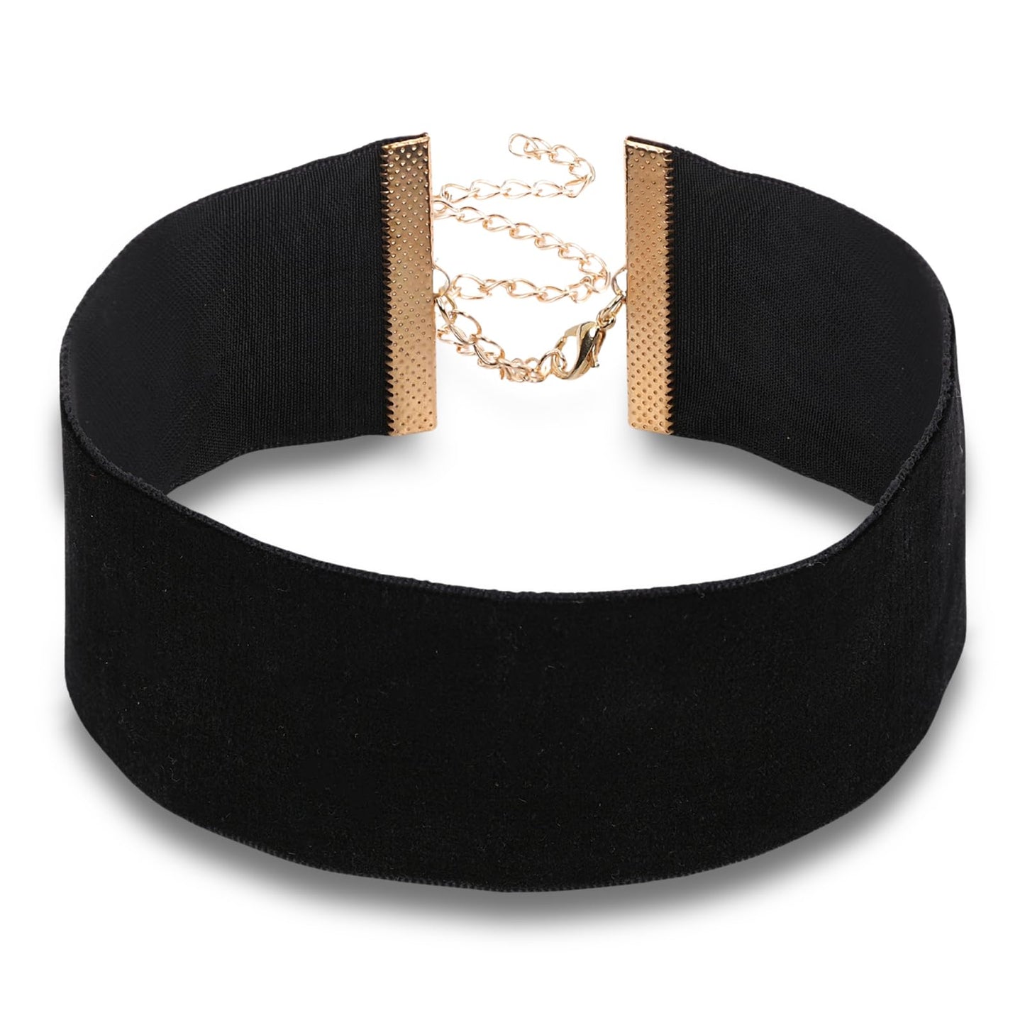 Telooco Black Choker Necklaces for Women, Wide Velvet Gothic Punk Spiked Choker Necklace,Adjustable Black Velvet Choker, 90s Ribbon Neck Collar for Holiday Party Cosplay Birthday Party