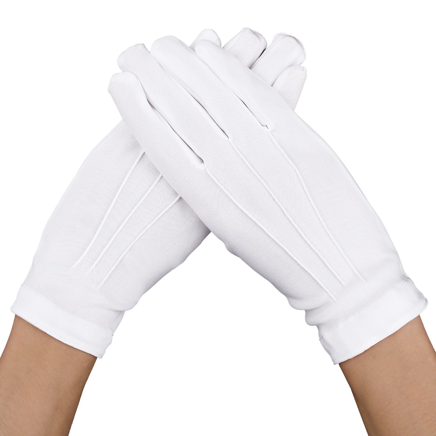 HaiFafafaing Cotton Gloves with Snap Cuff for Formal Events, Tuxedo Uniforms, Parades, and Mimes for Communion, Police, Servers, Coin Handling, Jewelry, Funerals, and Usher Duties(Black)