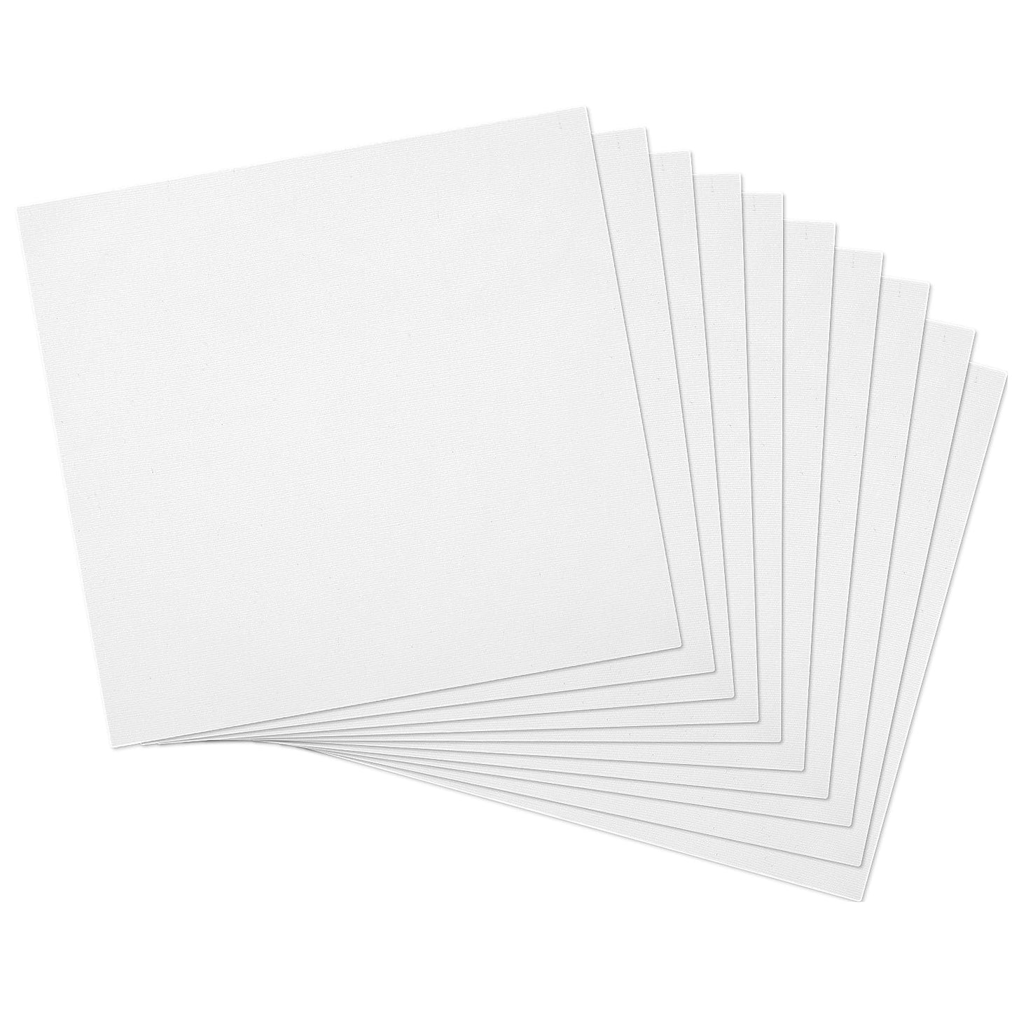 10Pcs Embroidery Fabric White Pre-Cut Natural Cotton Embroidery Cloth 20cm Classic Squares Fabric for Embroidery Needlework Garment Craft