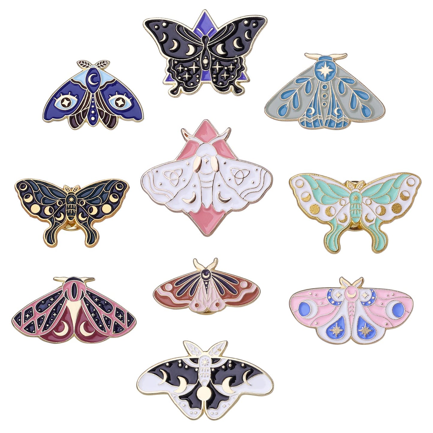 10Pcs Butterfly Brooch Pins Insect Brooch Butterflies Alloy Lapel Badges Animal Brooch Pins for Backpacks Clothes Caps Decors
