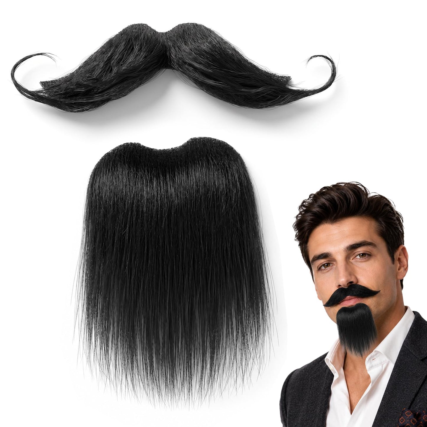 Self Adhesive Fake Mustache Novelty Fake Beard Classic Realistic Mustache