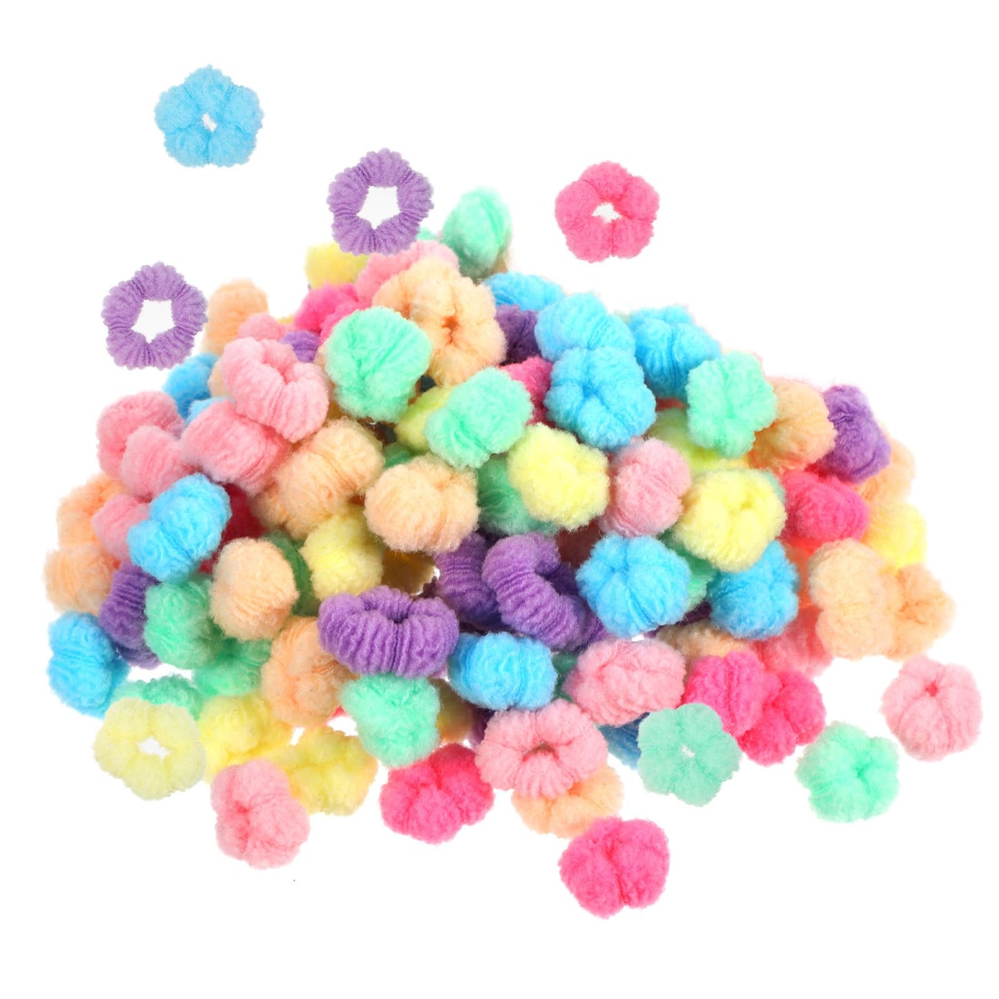 Tucnoeu 200pcs Candy Colour Small Dogs Hair Ties, Mini Elastic Hair Tie Scrunchies, for Cats,Yorkshire Maltese Dogs, Pets Grooming, No Damage Hairs