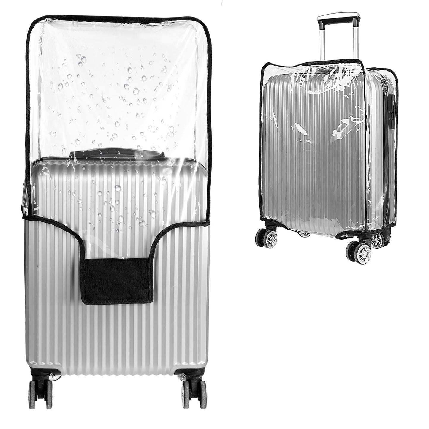 Clear Suitcase Cover Protector for Size 18-20 inch Suitcases Waterproof Carry on Luggage Covers Handle Openings Transparent Suitcase Protector Cover Anti-Scratch Thicken