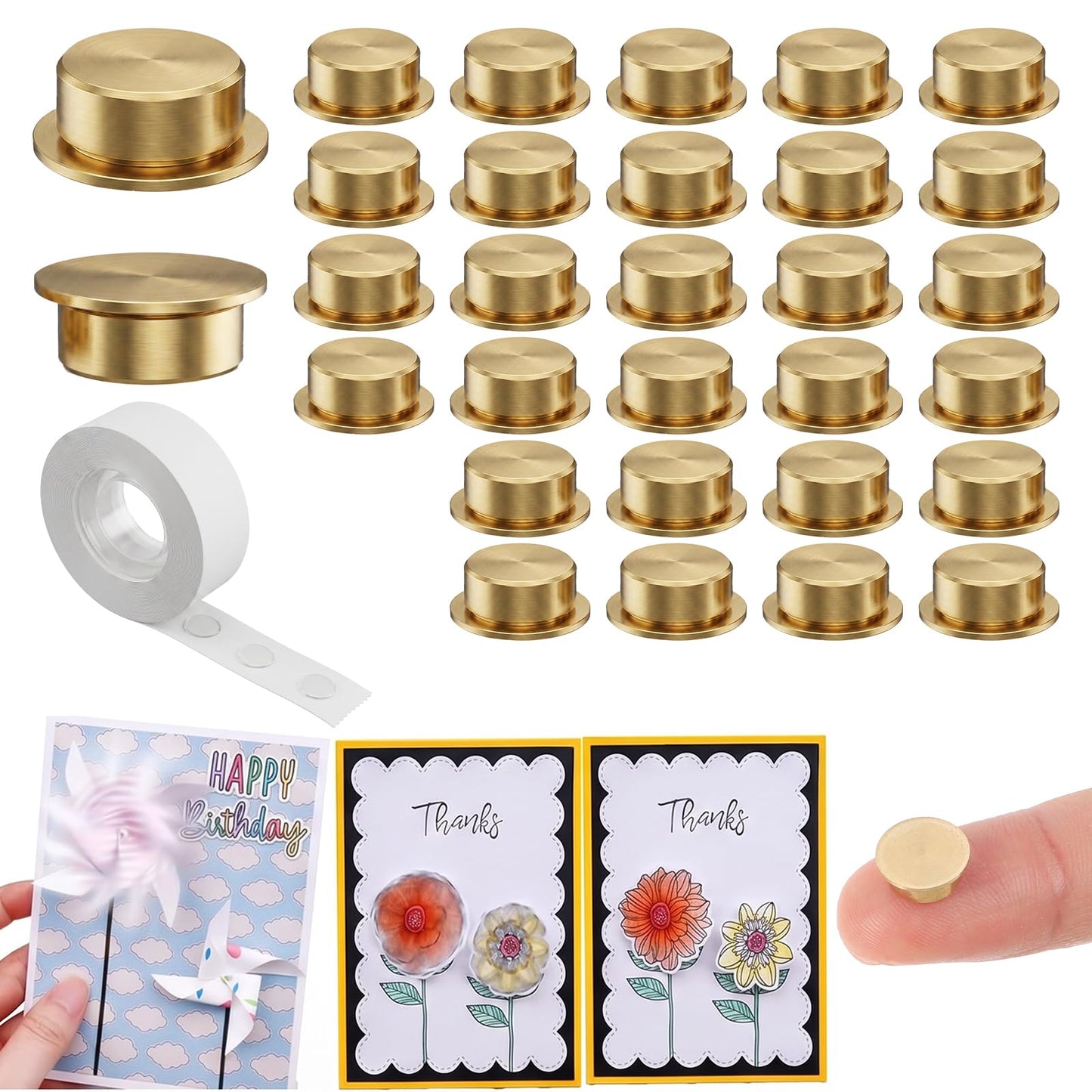 30 Pcs Spinners for Card Making - Mini Metal Rotating Bearings - 360°Rotation Nail Spinner for DIY Handmade Crafts Paper Cards Scrapbooking Jewelry Making Nail Art Charm