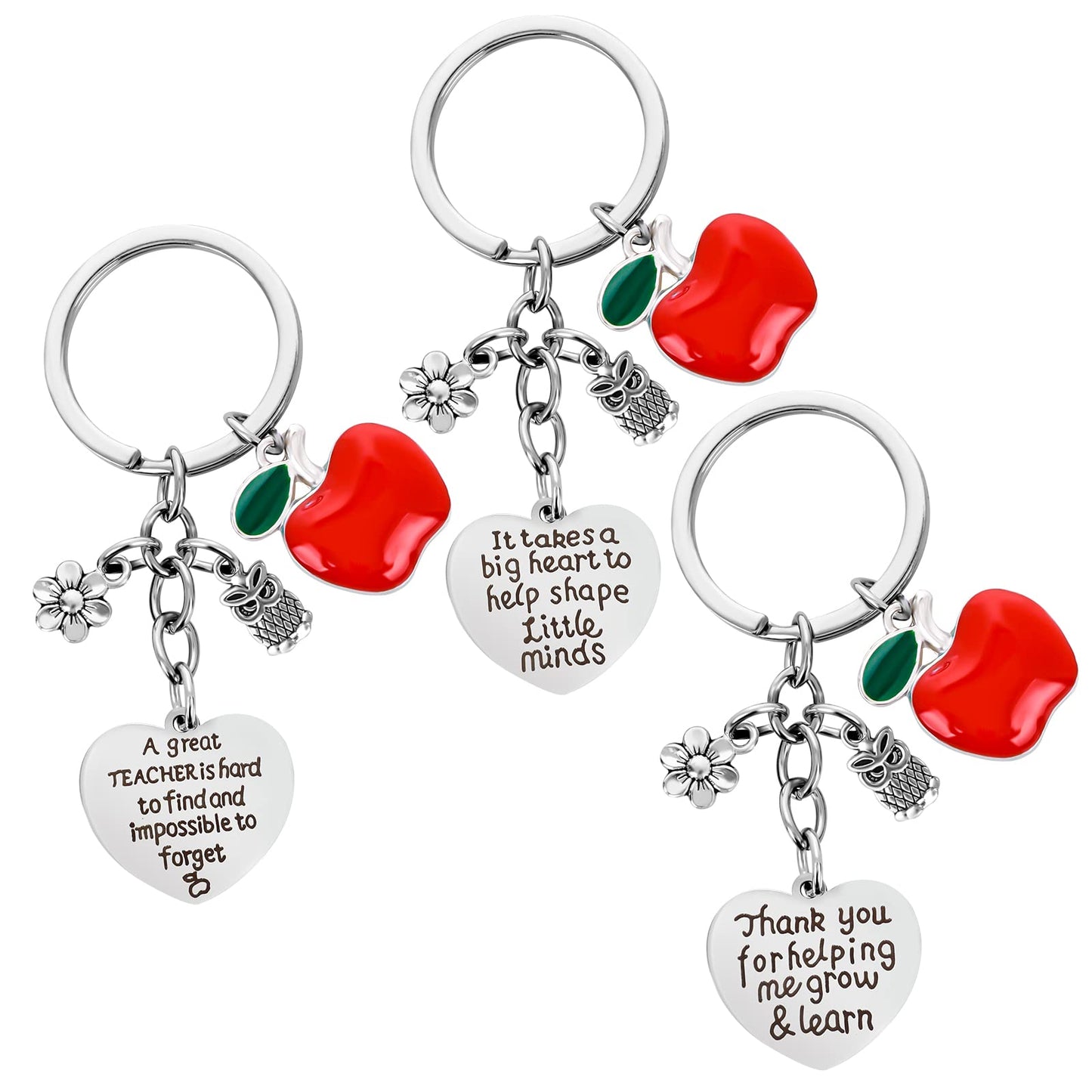 Lusofie Key chain Gifts 3PCS Teacher Keychain Appreciation Gifts for Women Christmas Valentines Day Gifts Valentines Day Christmas Gifts