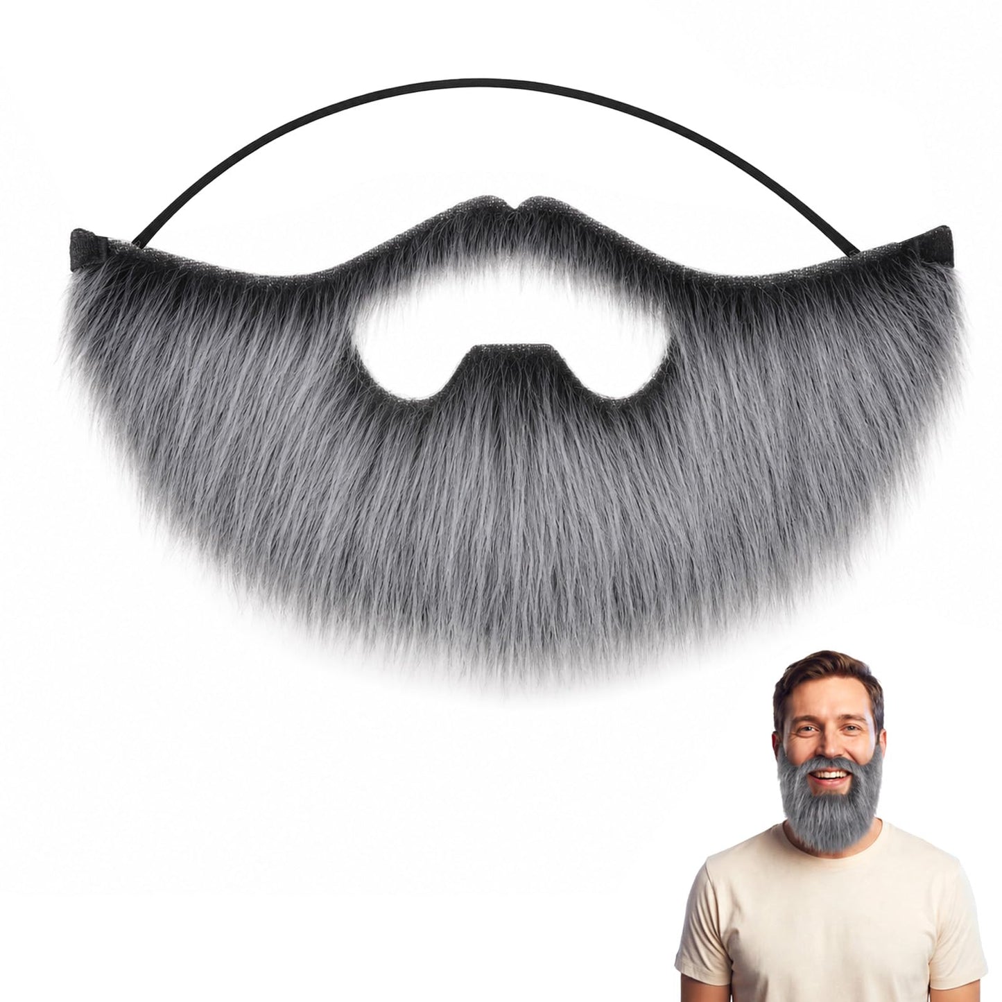 3PCS Halloween Fake Beards Set with Double-Sided Adhesive and Small Comb