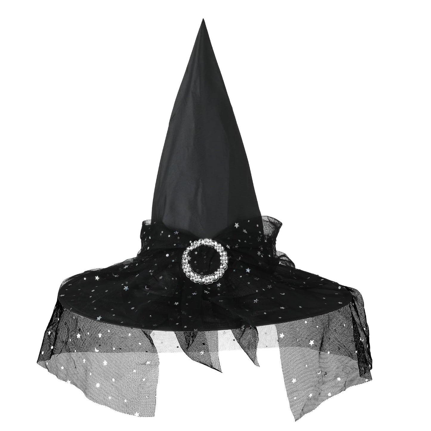 Lusofie Black Witches Hat Lace Halloween Witch Hat Halloween Costume Party Decoration Accessories