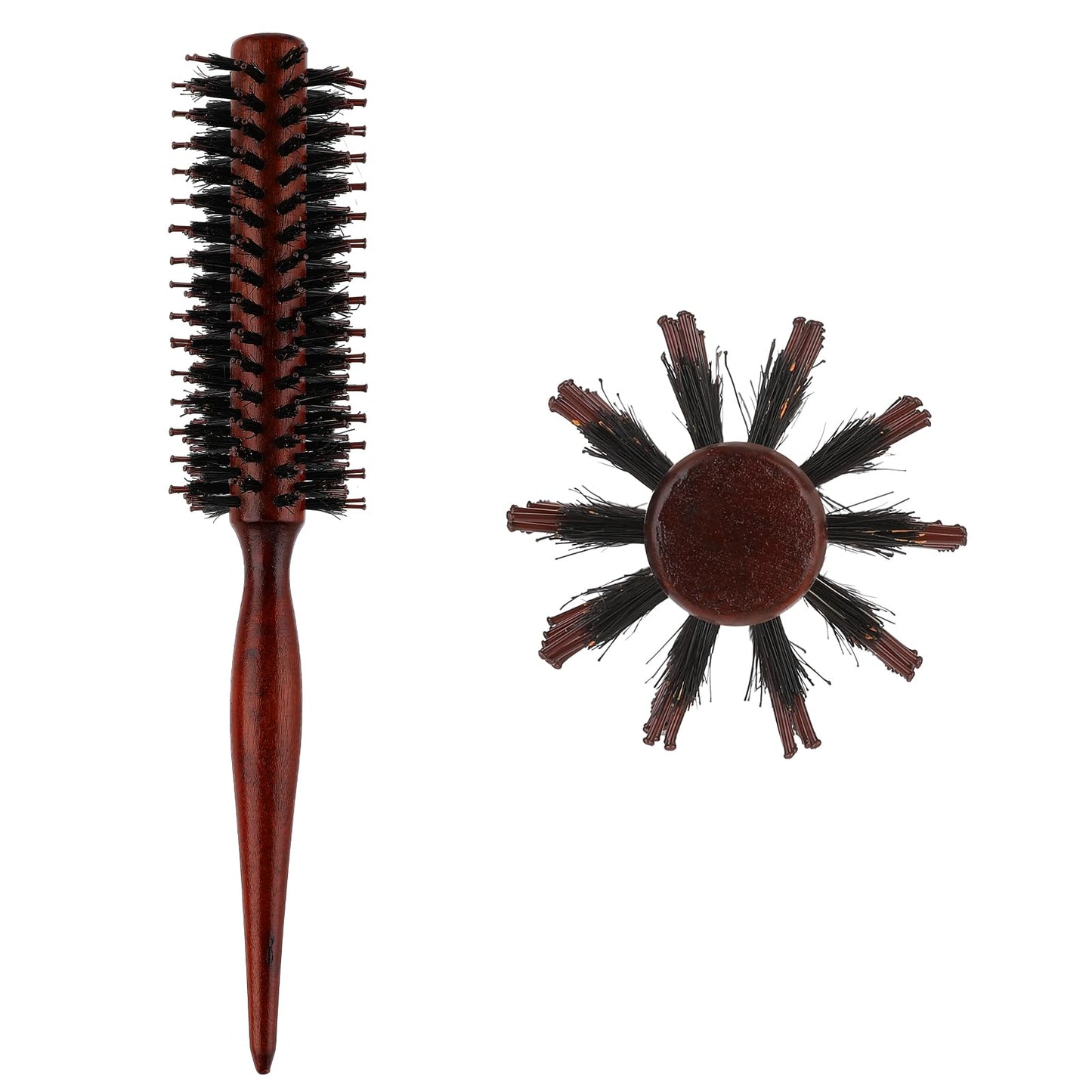 Boar Bristle Hair Brush, Beard Brush, Hair Brushes for Women, Natural Wood Handle Hair Brush, Round Brush, Small Round Brush