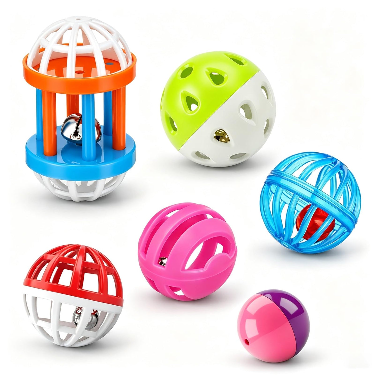 6Pcs Foraging Ball Bird Toys for Conures Interactive Feeder Bird Cage Toys