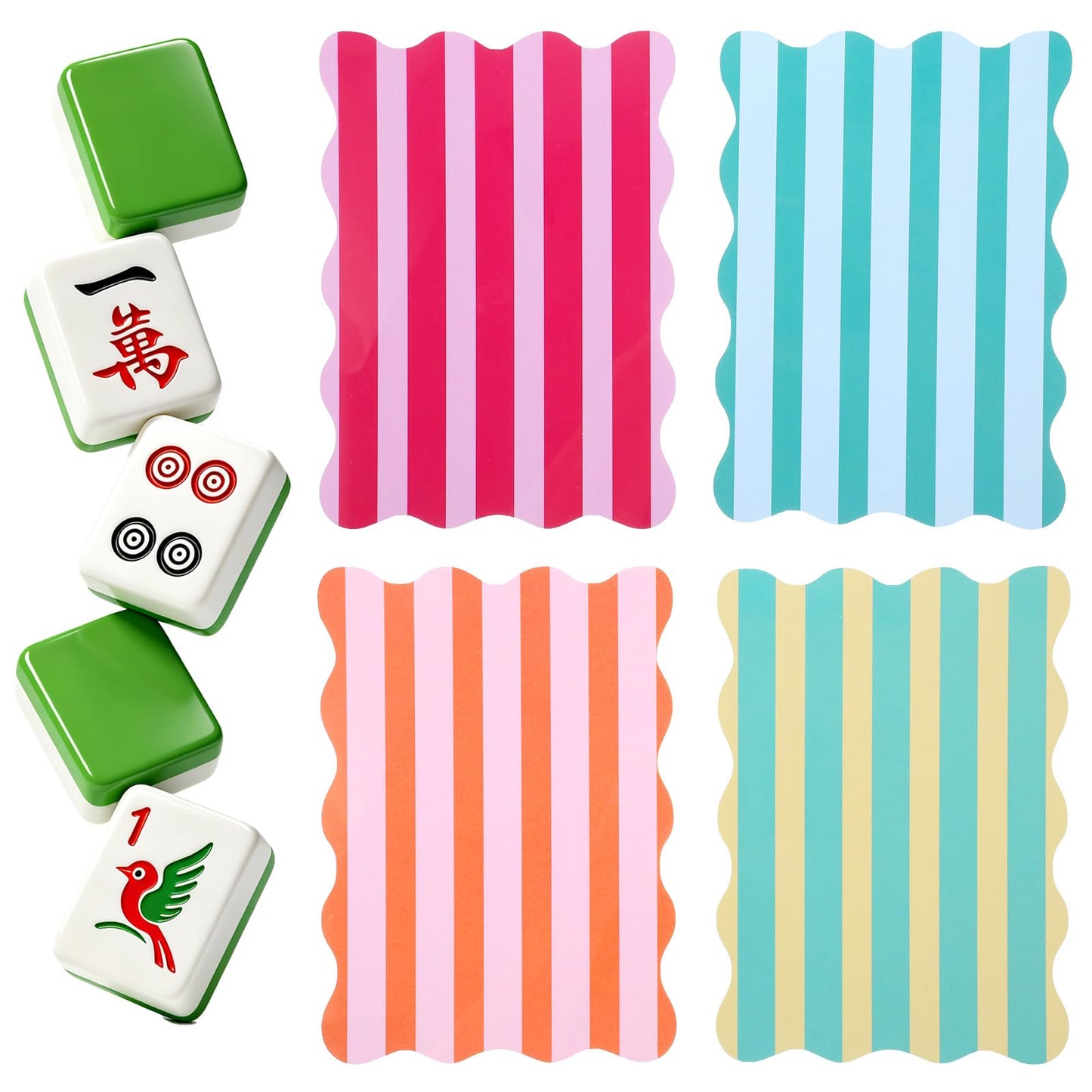 Fiyooau 4 Pcs Mahjong Shuffler Cards for Tiles Mixing & Shuffling