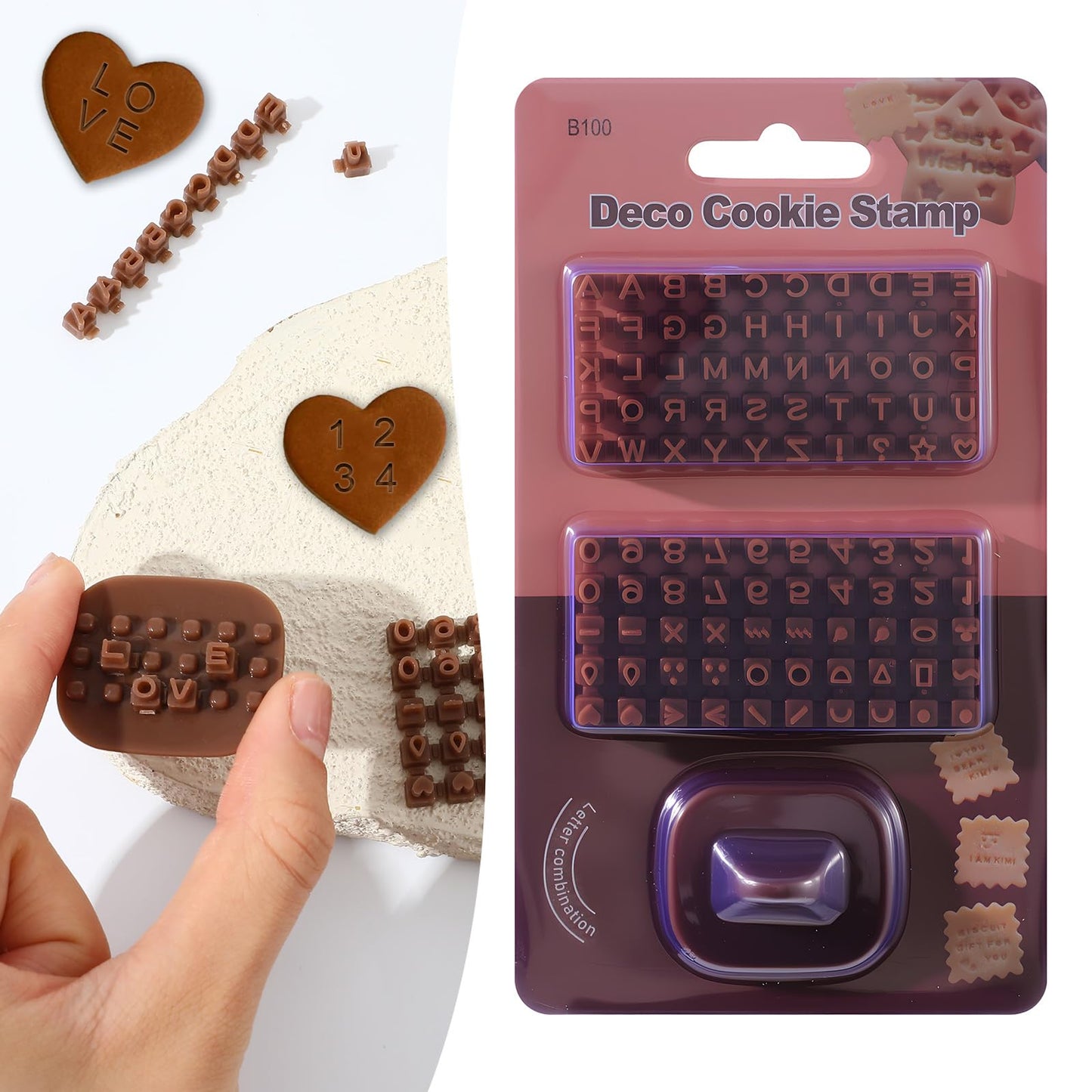 Letter Stamps for Clay Number Alphabet Pottery Stamp Cookie Cutter Small Embosser Clays Letter Stamps Press Polymer Clay Tools for Cake Baking