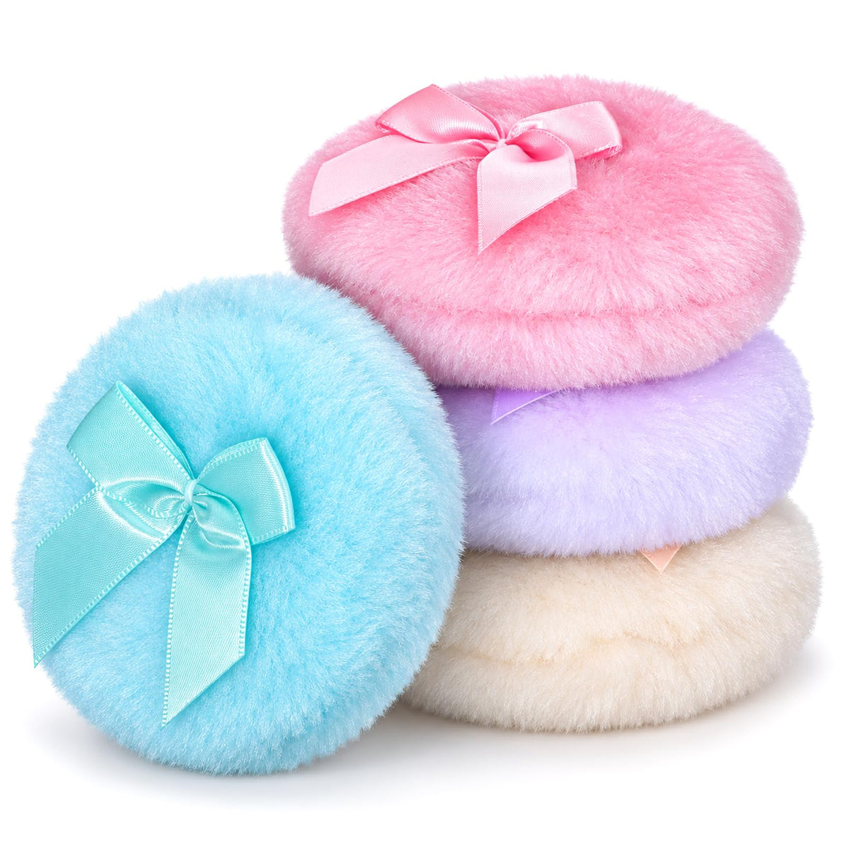 4Pcs Large Body Puff for Powder, 3.35 Inch Soft Fluffy Dust Puff