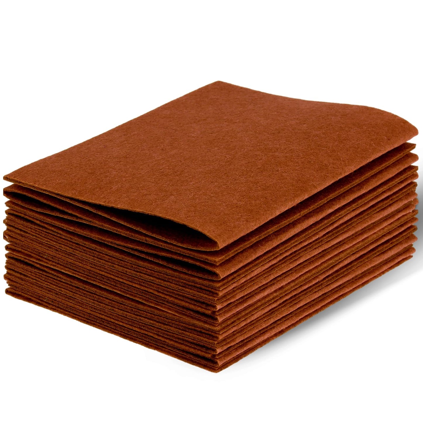 Felt Sheets Fabric, 7" x 11" Soft Felt Fabric for Crafts 10Pcs Halloween Christmas Fabric Fall Felt for DIY and Sewing Projects (Brown)