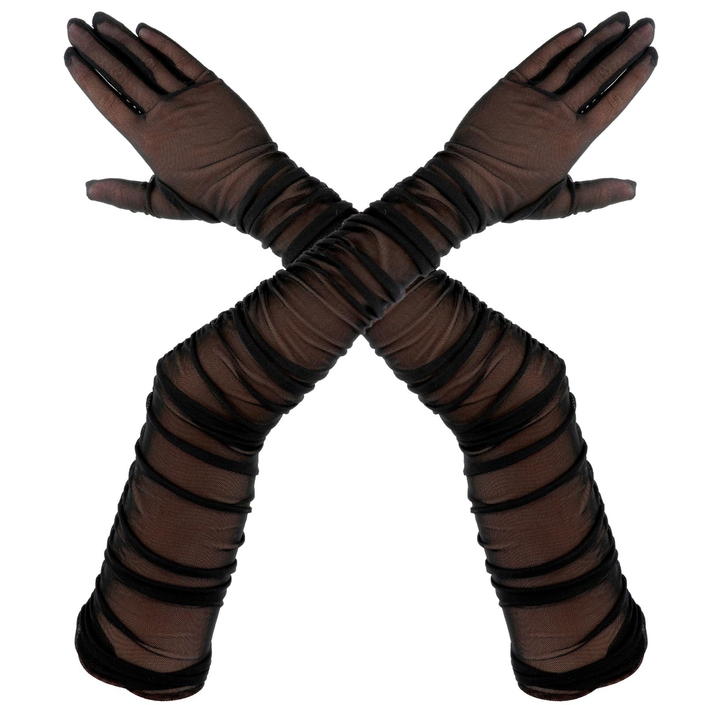 Women's Long Lace Gloves Tulle Sheer Gloves Opera Party Gloves Dance Wedding Bridal Gloves Hallowmas Christmas Costume Accessories