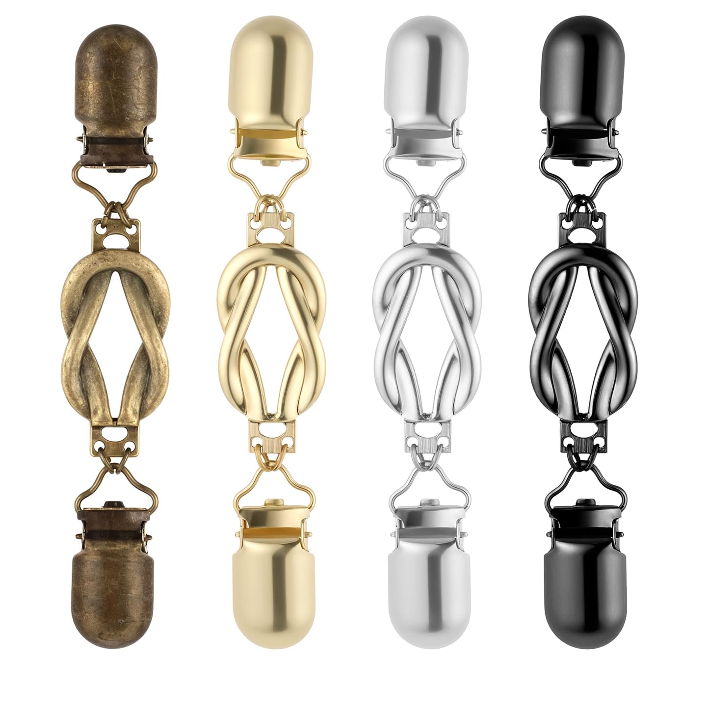 Dress Clips Back Cinch 4Pcs Waist Cincher Clip Vintage Shirt Shawl Cardigan Collar Clips Metal Clothes Clips To Tighten for Women Clothing