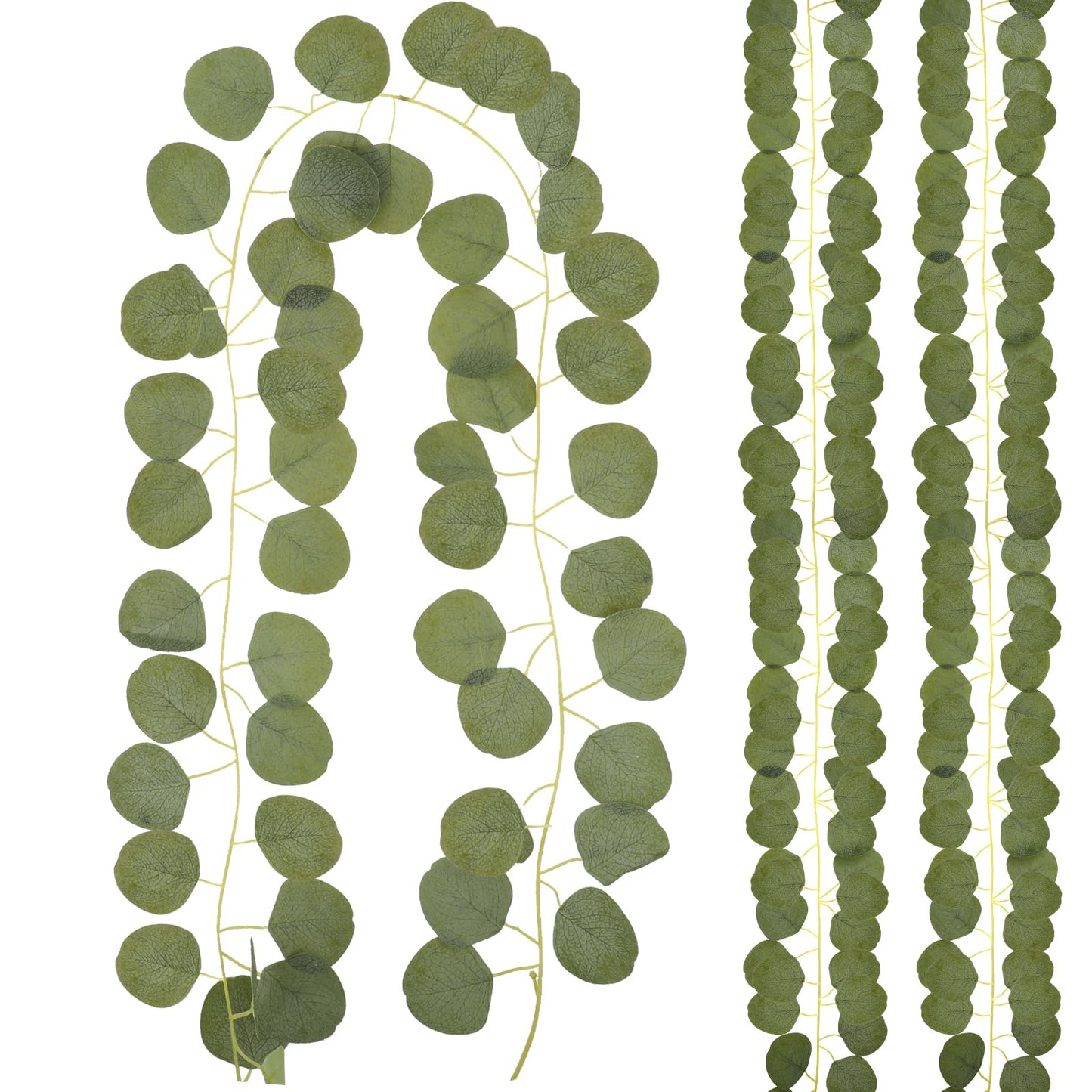 DIVINA VITAE 3Pcs Eucalyptus Garland,Fake Vines with Leaves Fake, Eucalyptus Garlands for Home Decoration for Wedding Party Table Bedroom Wall Room Decor