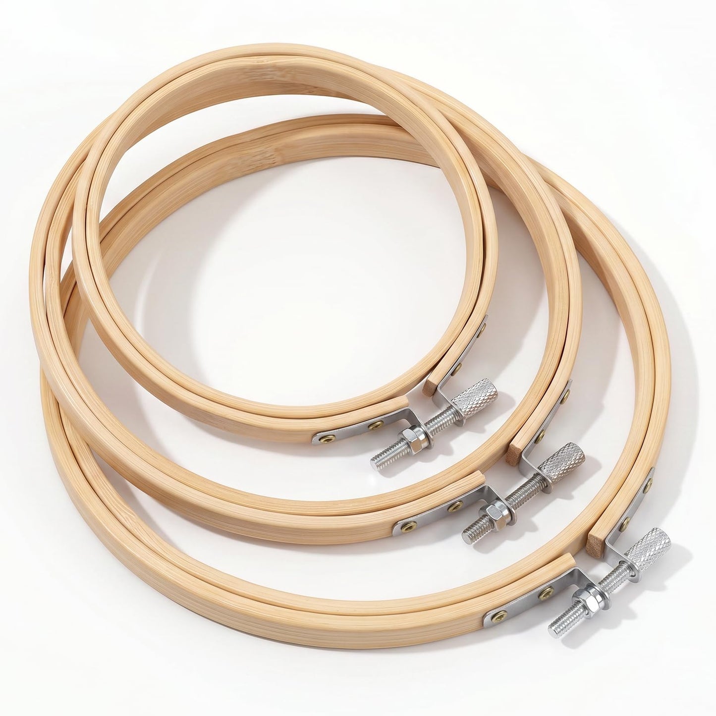 3 Pieces Embroidery Hoops (4, 5, 6 Inch) Natural Bamboo Cross Stitch Hoop