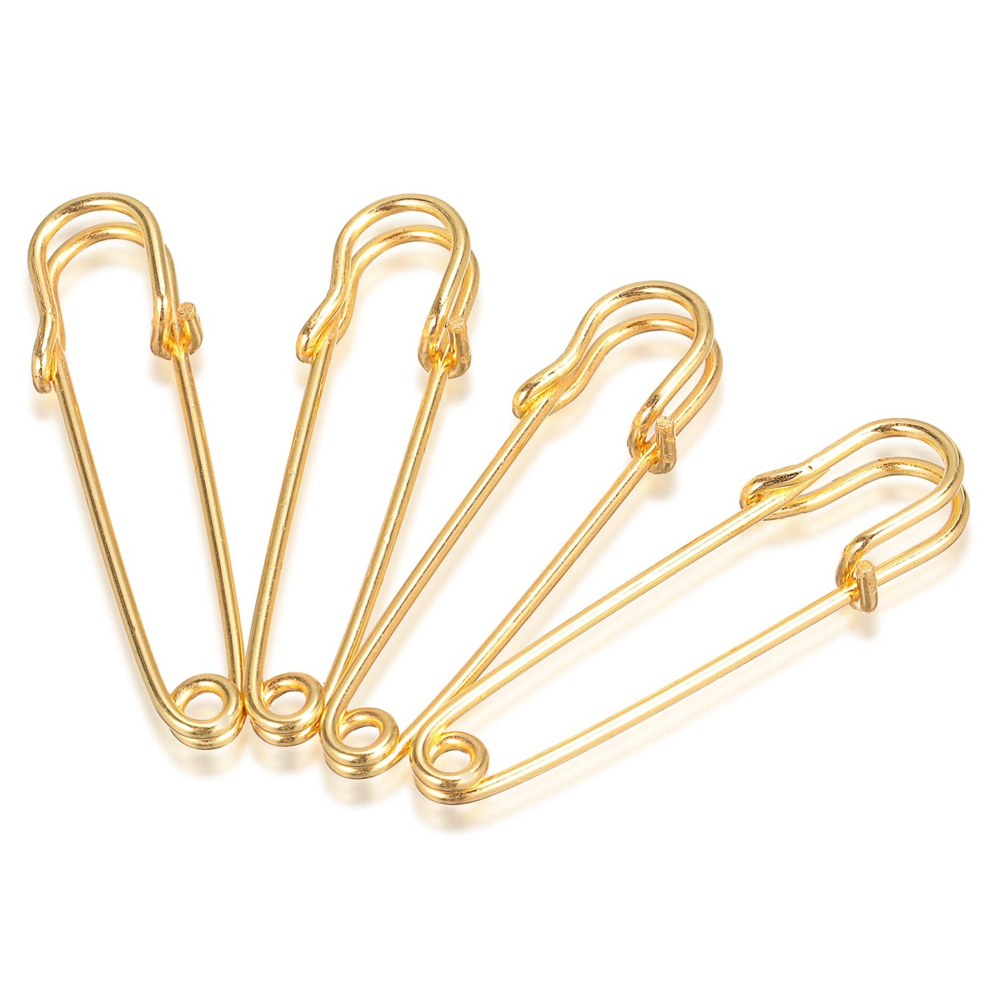 Large Safety Pins 30Pcs 5cm/2Inch Brooches Heavy Duty Large Metal Sewing Pins for Blankets Skirts Crafts Clothes Pins Fasteners for Leather Canvas Shawls Kilts(Gold)